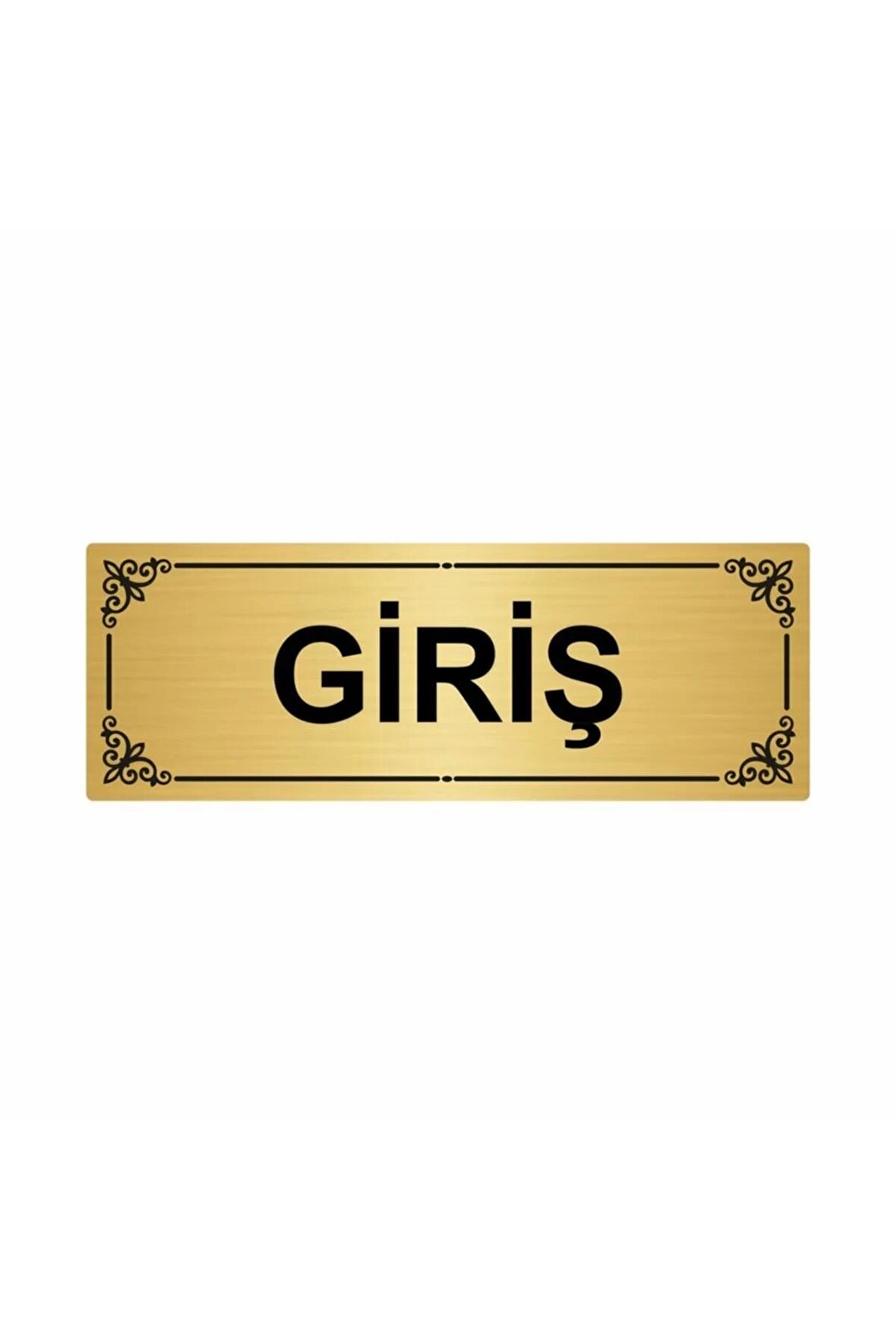 Giriş 7x20cm Altın Renk Metal Yönlendirme Levhası