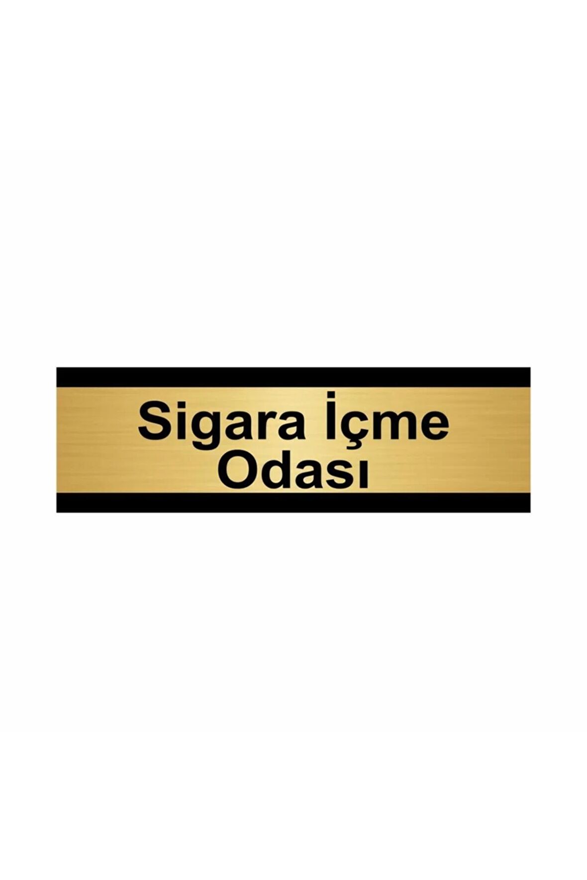 Sigara Içme Odası 7x20cm Altın Renk Metal Yönlendirme Levhası