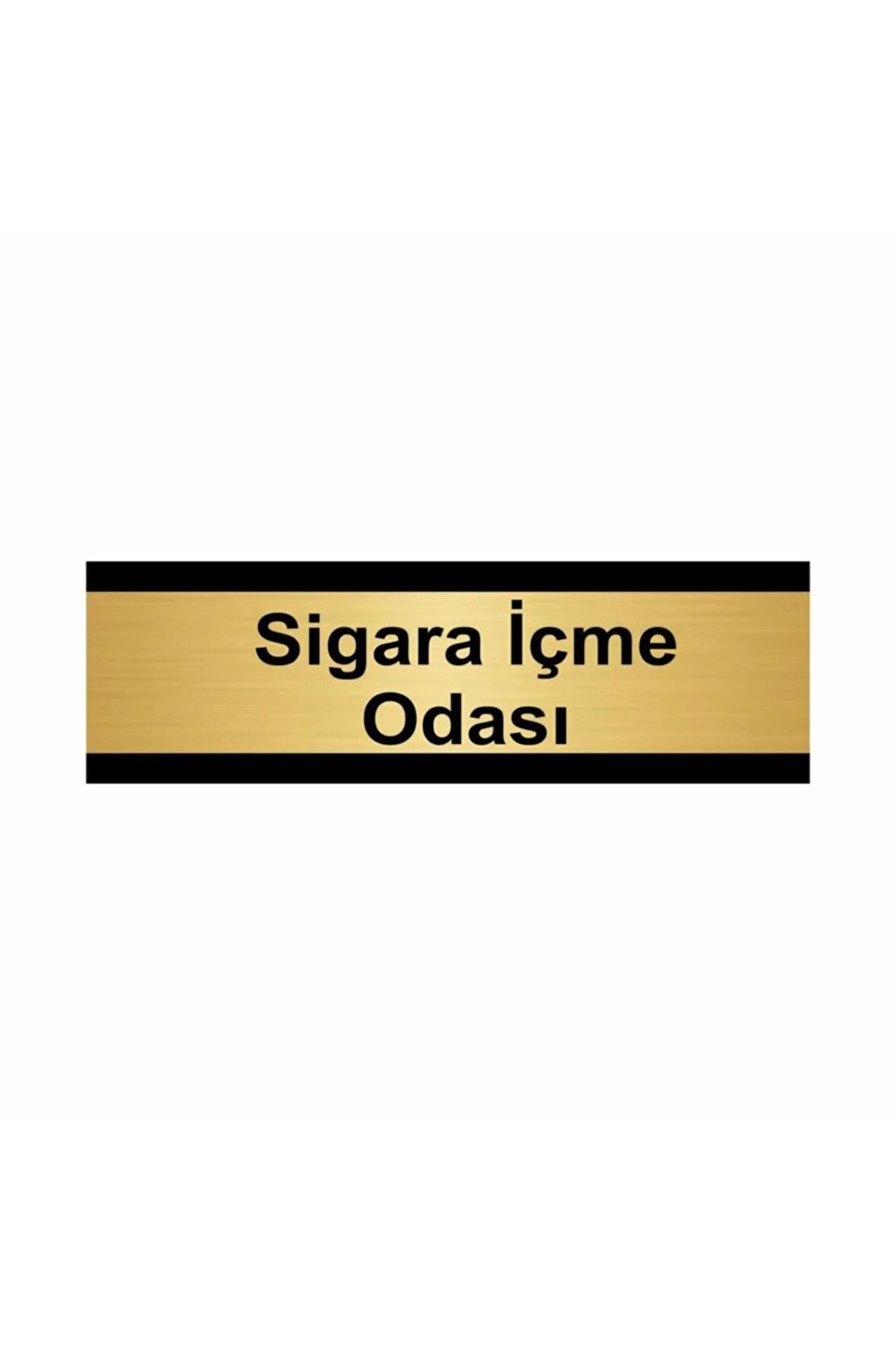Sigara Içme Odası 7x20cm Altın Renk Metal Yönlendirme Levhası