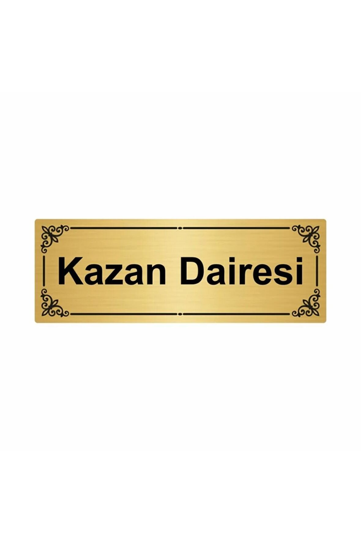 Kazan Dairesi 7x20cm Altın Renk Metal Yönlendirme Levhası