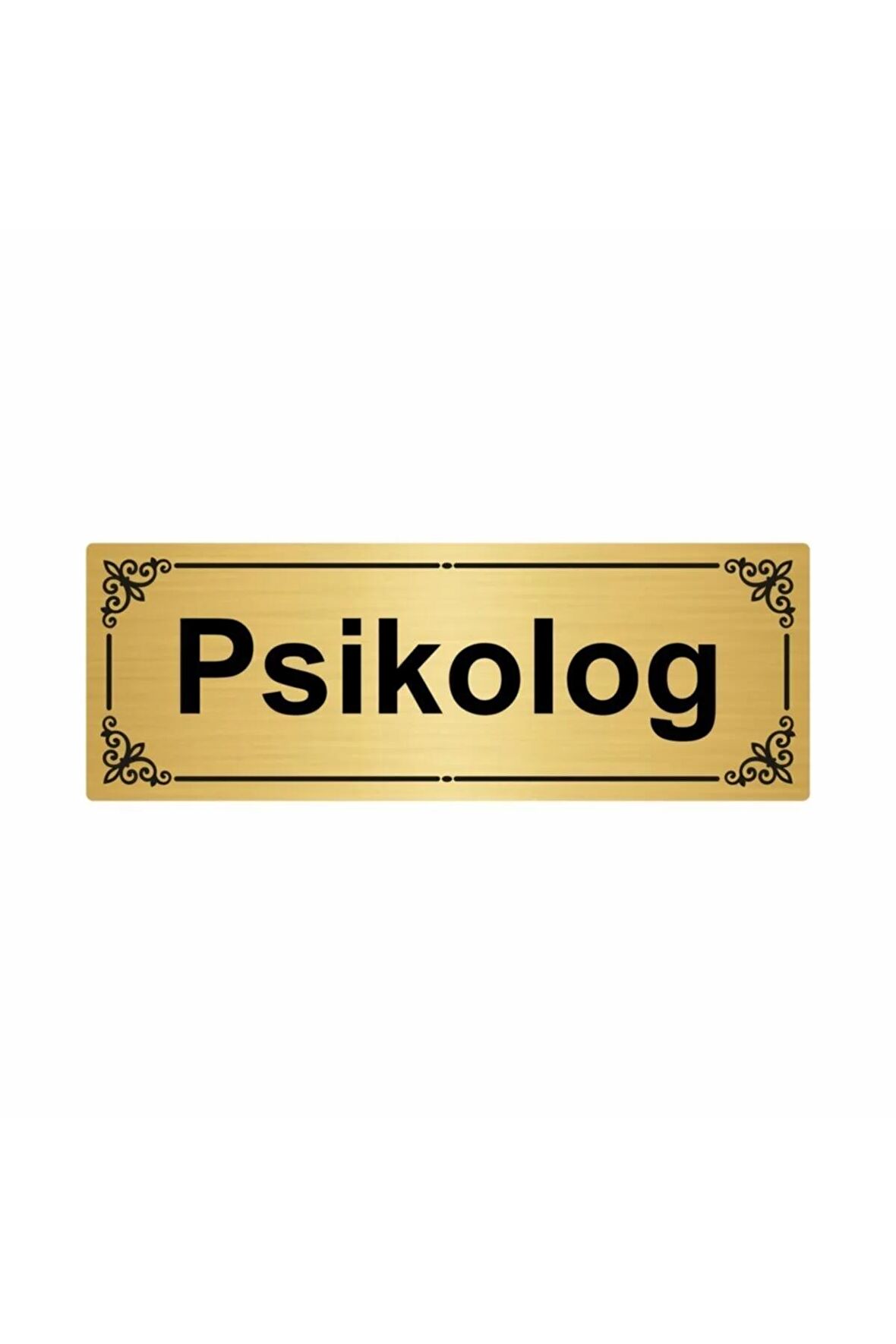 Psikolog 7x20cm Altın Renk Metal Yönlendirme Levhası