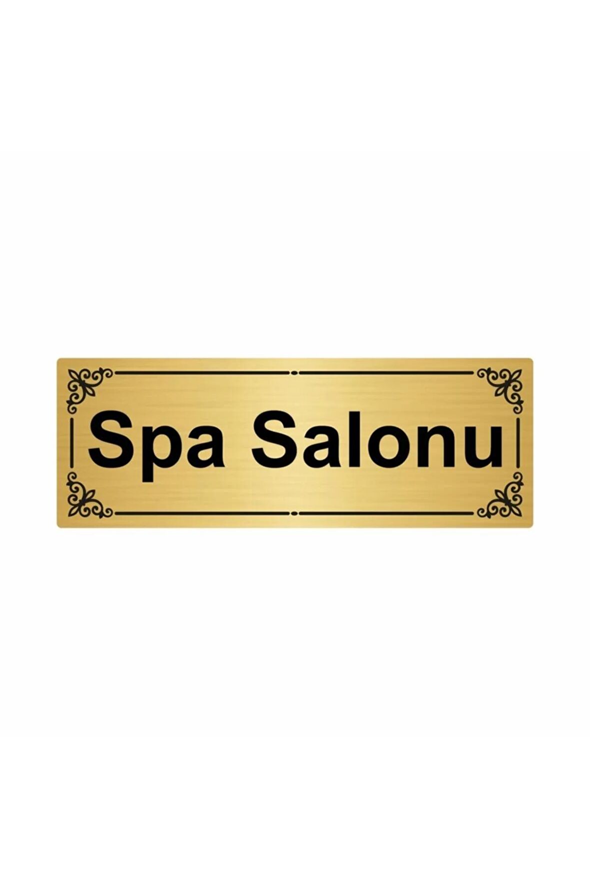 Spa Salonu 7x20cm Altın Renk Metal Yönlendirme Levhası