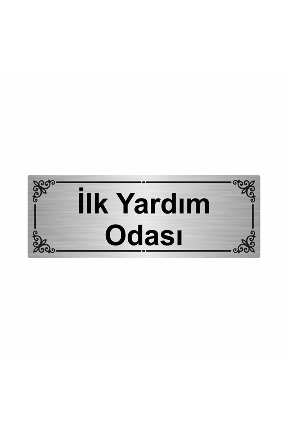 Ilk Yardım Odası 7x20cm Gümüş Renk Metal Yönlendirme Levhası