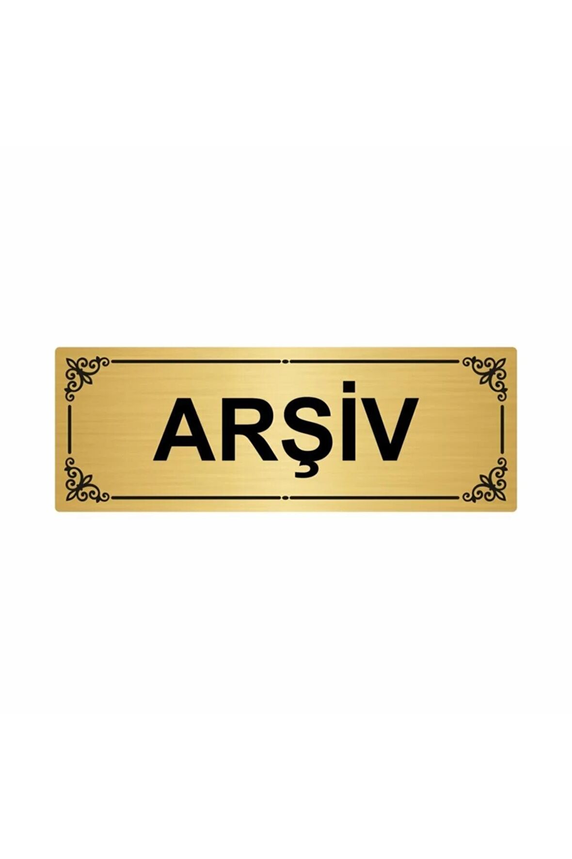 Arşiv 7x20cm Altın Renk Metal Yönlendirme Levhası