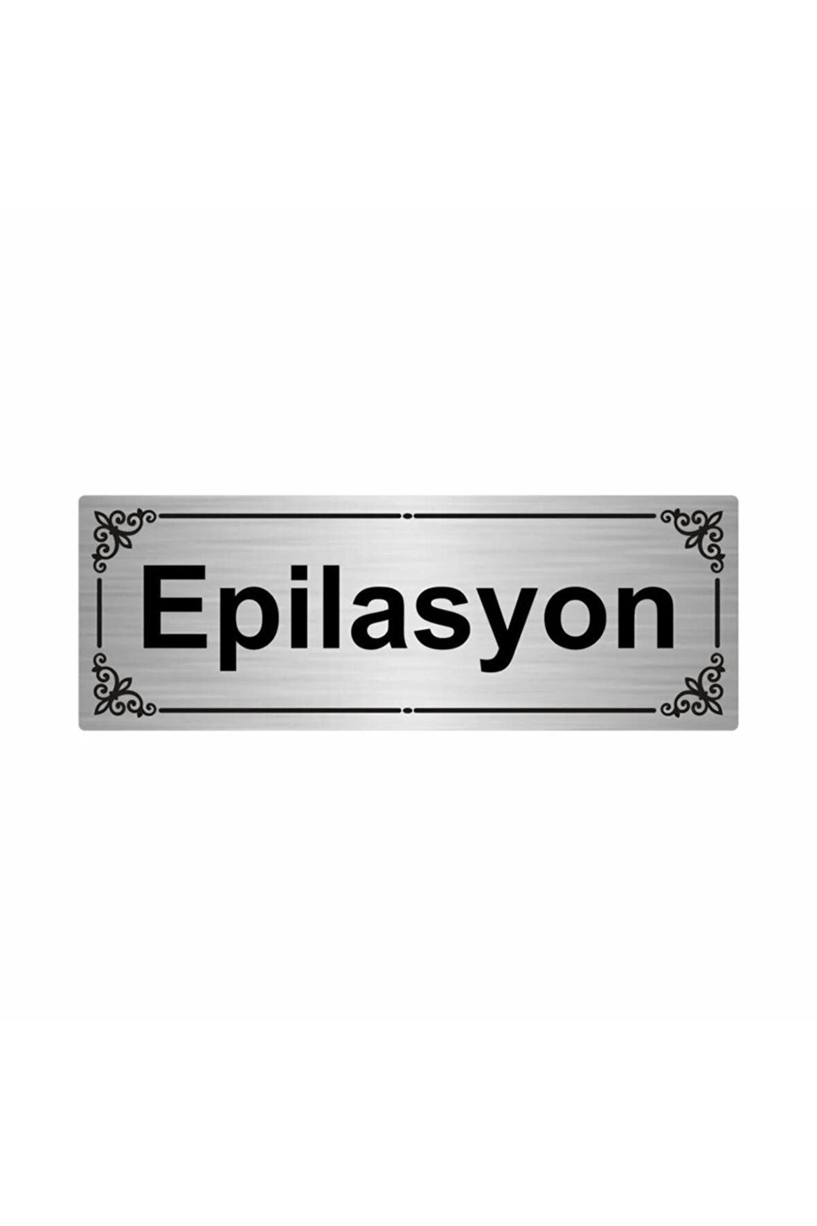 Epilayon 7x20cm Gümüş Renk Metal Yönlendirme Levhası