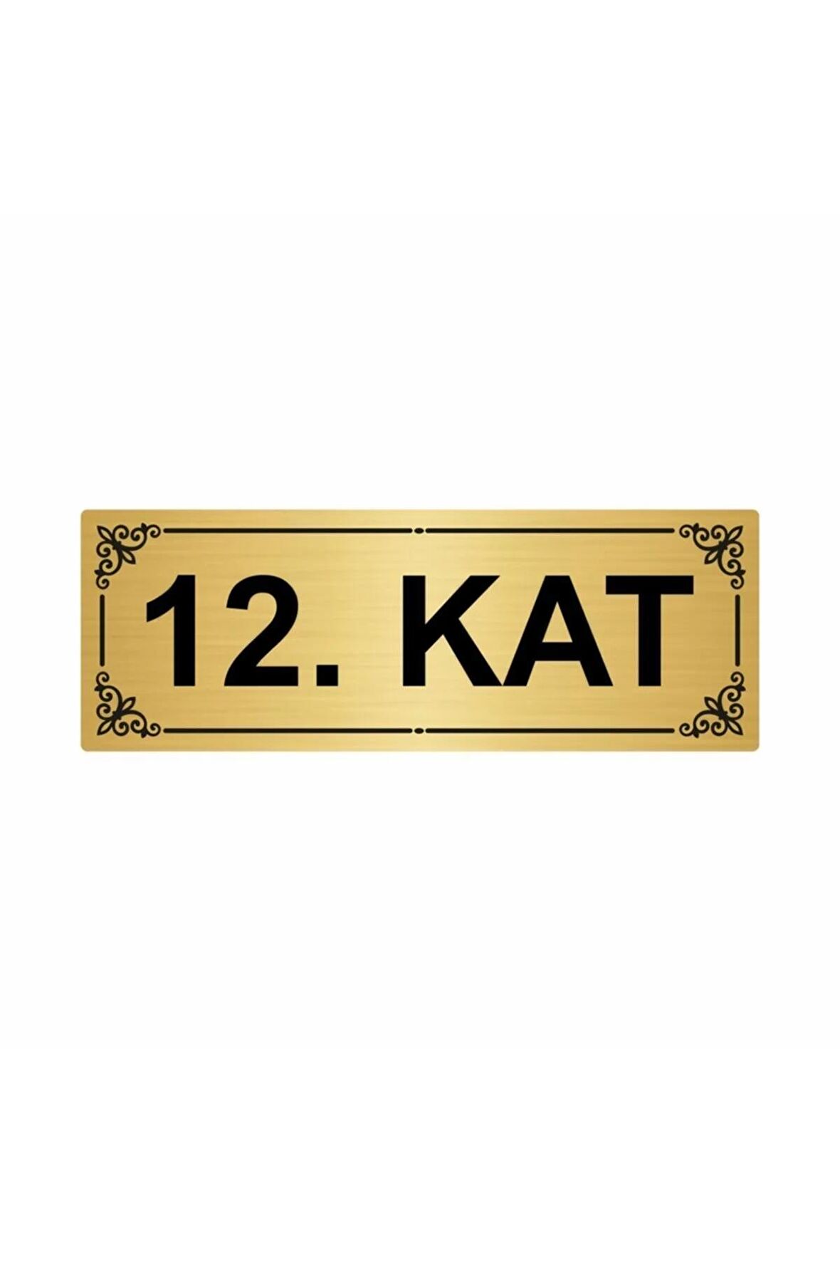 12.kat 7x20cm Altın Renk Metal Yönlendirme Levhası