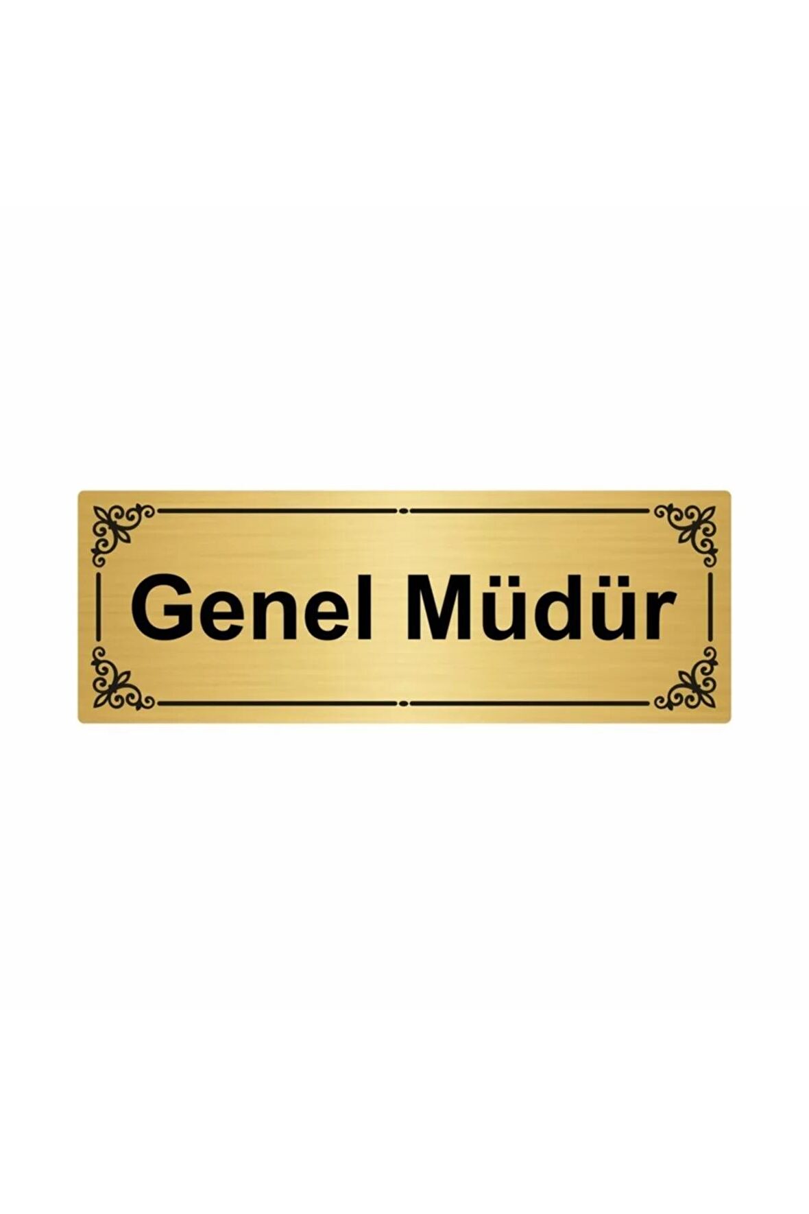 Genel Müdür 7x20cm Altın Renk Metal Yönlendirme Levhası