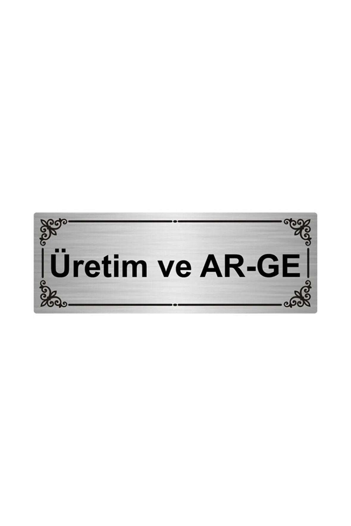 Üretim & Ar-ge 7x20cm Gümüş Renk Metal Yönlendirme Levhası