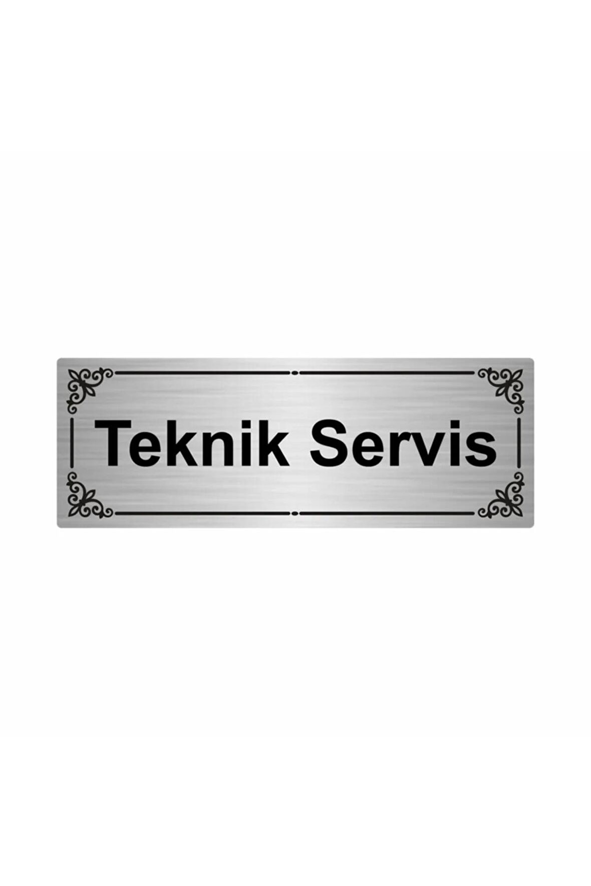 Teknik Servis 7x20cm Gümüş Renk Metal Yönlendirme Levhası