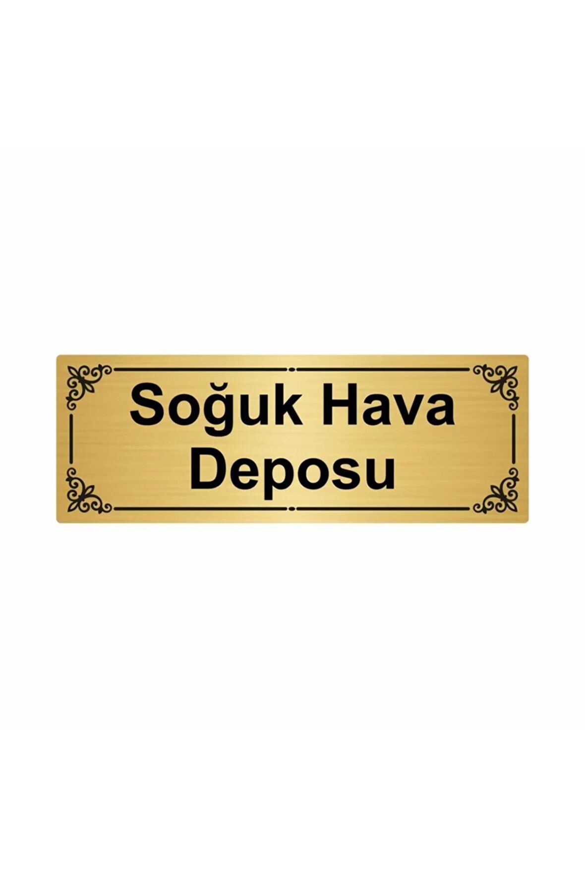 Soğuk Hava Deposu 7x20cm Altın Renk Metal Yönlendirme Levhası