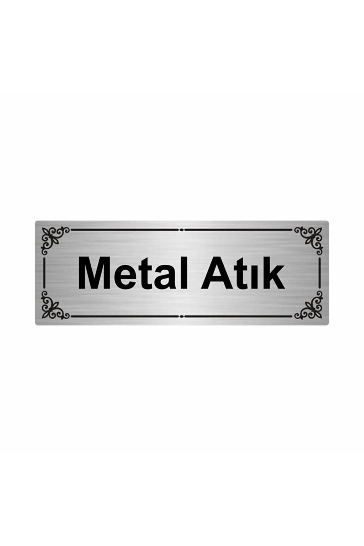 Metal Atık 7x20cm Gümüş Renk Metal Yönlendirme Levhası