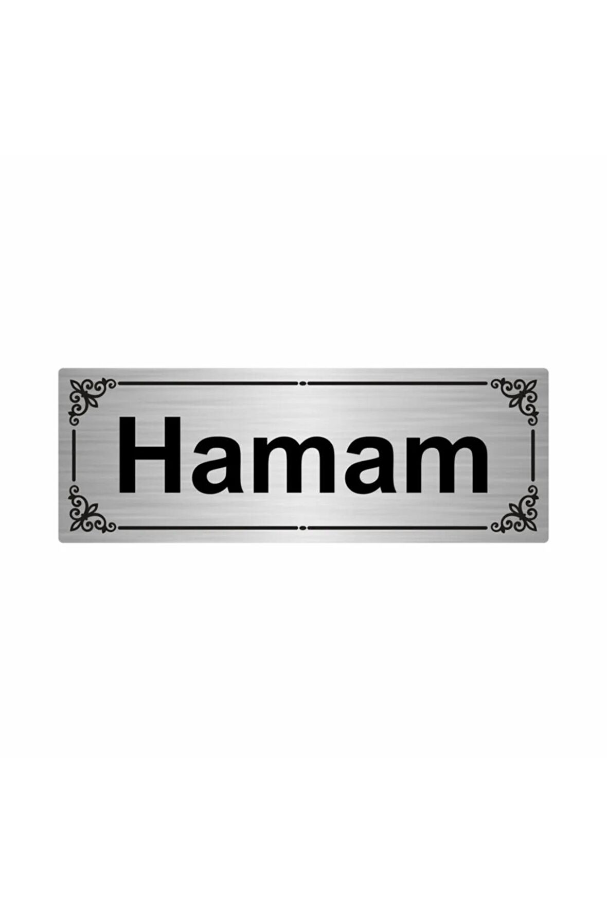 Hamam 7x20cm Gümüş Renk Metal Yönlendirme Levhası