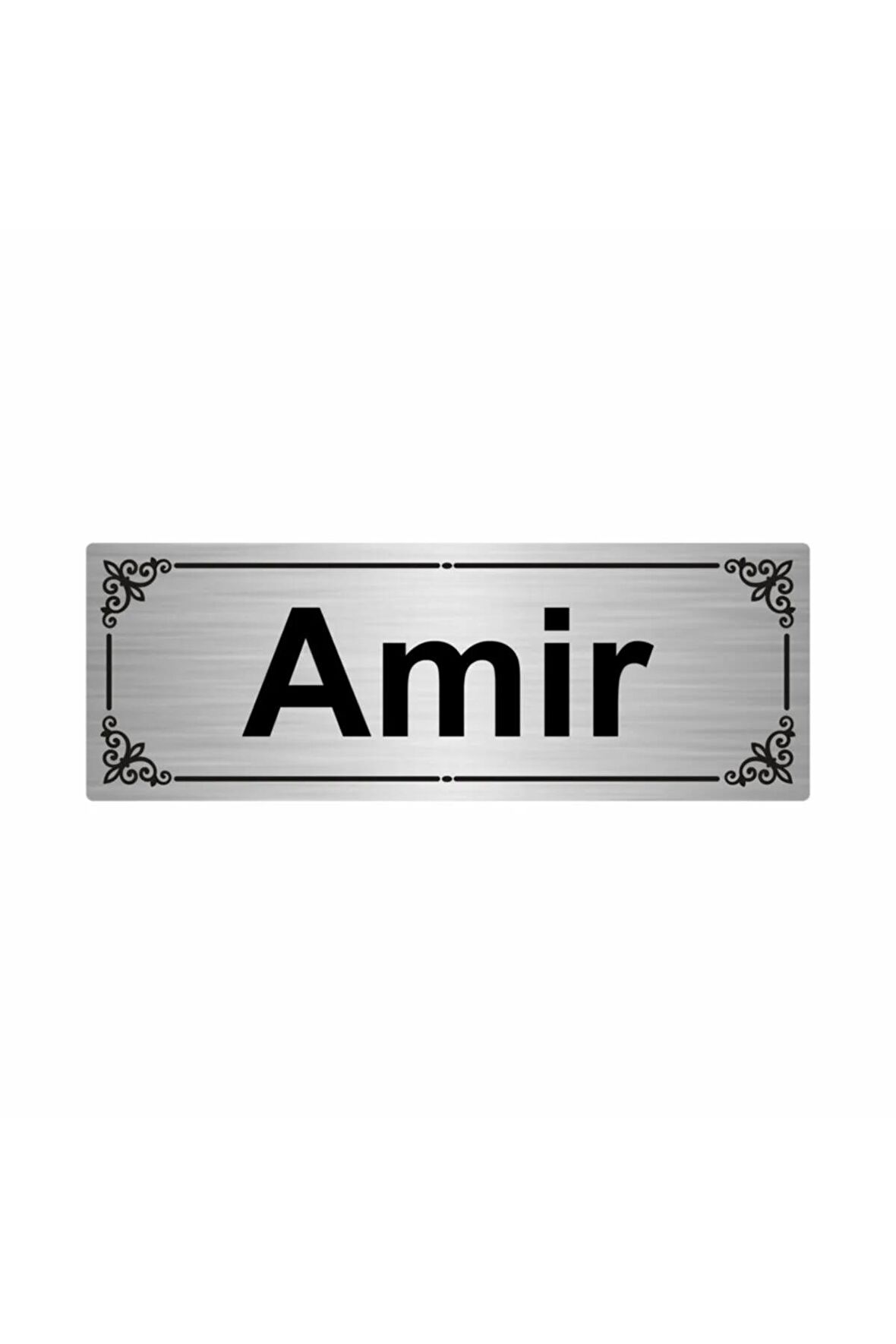 Amir 7x20cm Gümüş Renk Metal Yönlendirme Levhası