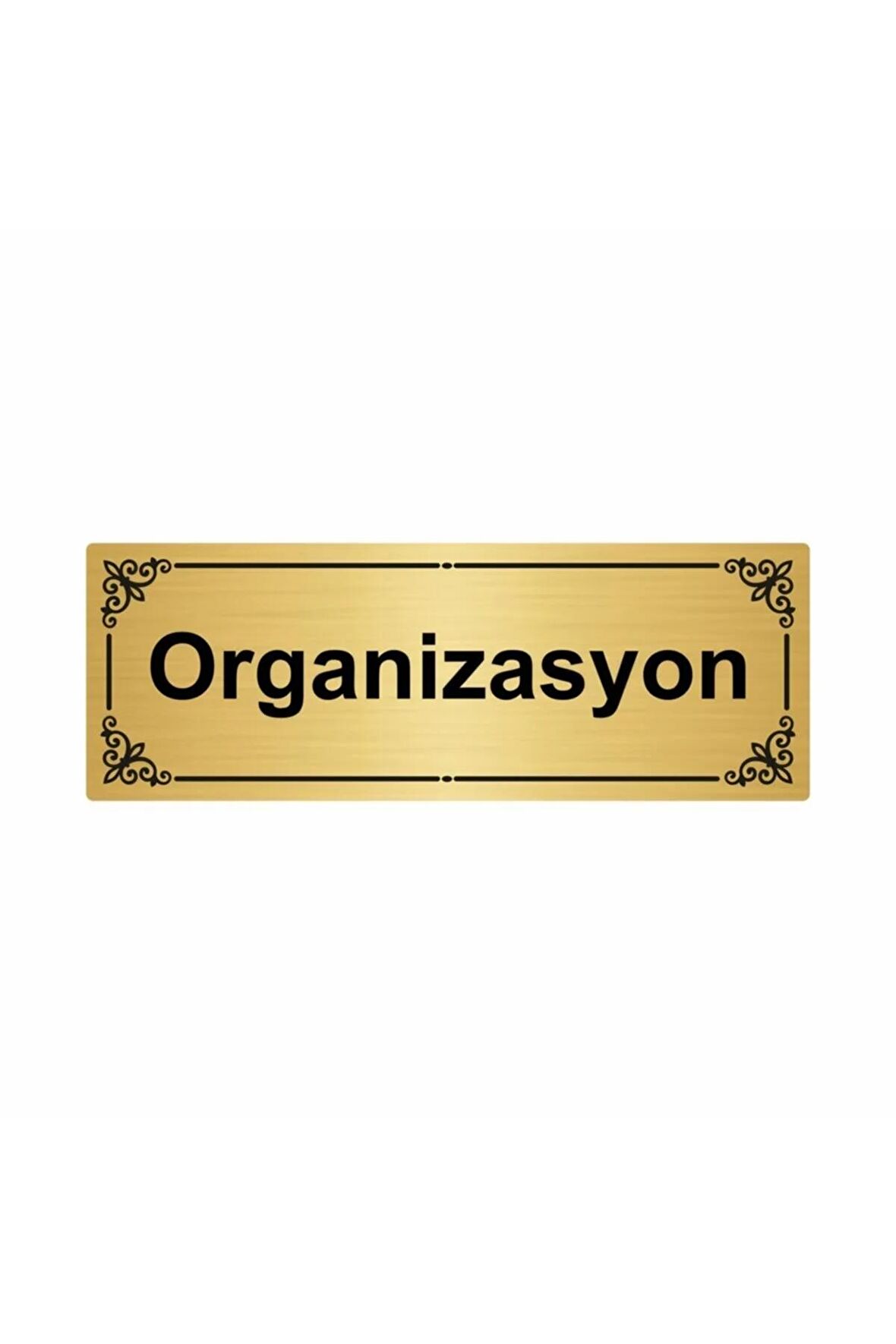 Organizasyon 7x20cm Altın Renk Metal Yönlendirme Levhası
