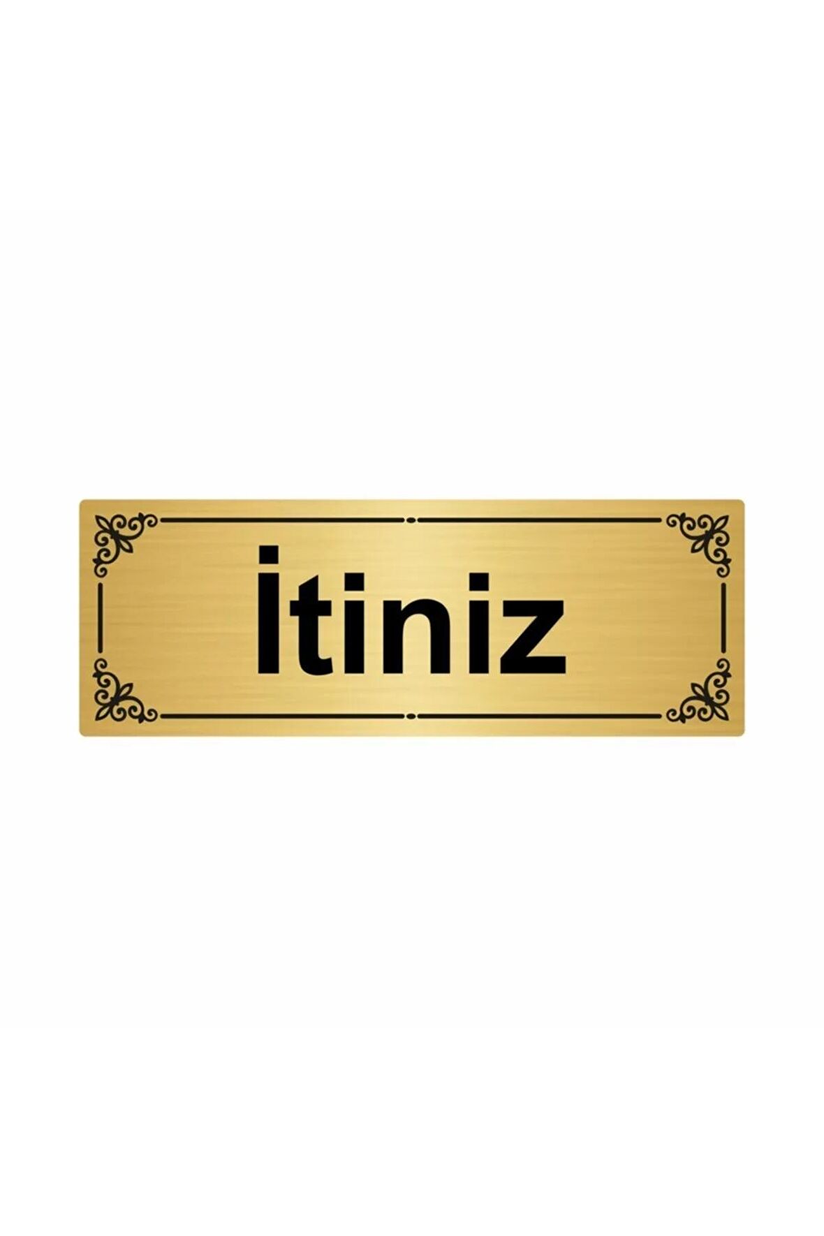 Itiniz 7x20cm Altın Renk Metal Yönlendirme Levhası