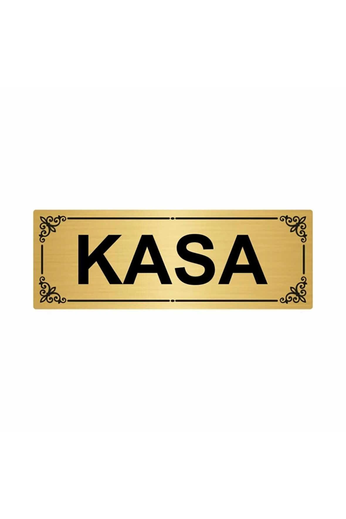 Kasa 7x20cm Altın Renk Metal Yönlendirme Levhası