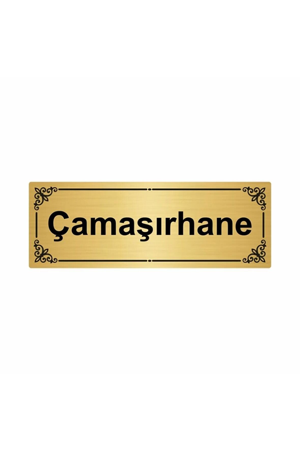 Çamaşırhane 7x20cm Altın Renk Metal Yönlendirme Levhası