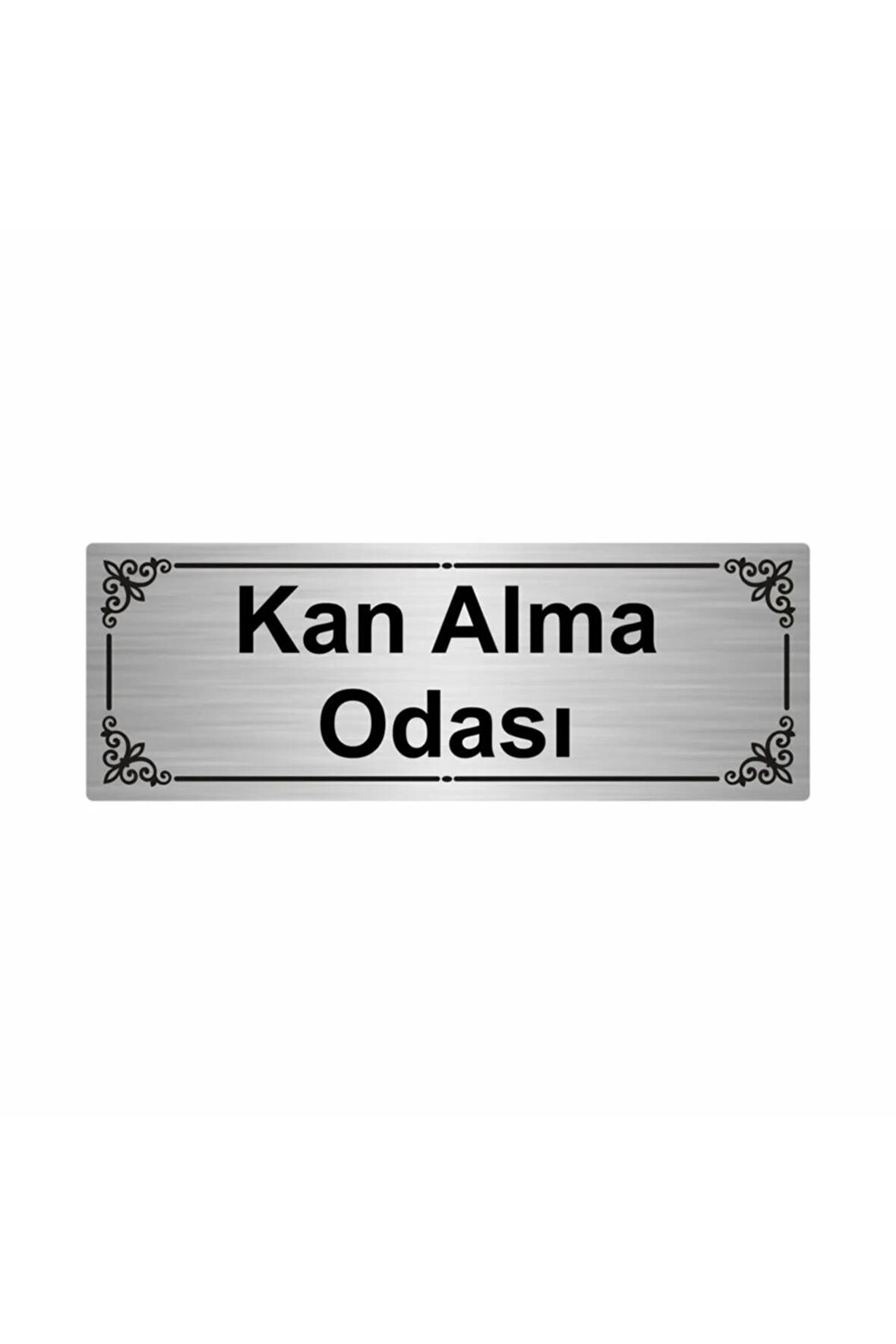 Kan Alma Odası 7x20cm Gümüş Renk Metal Yönlendirme Levhası