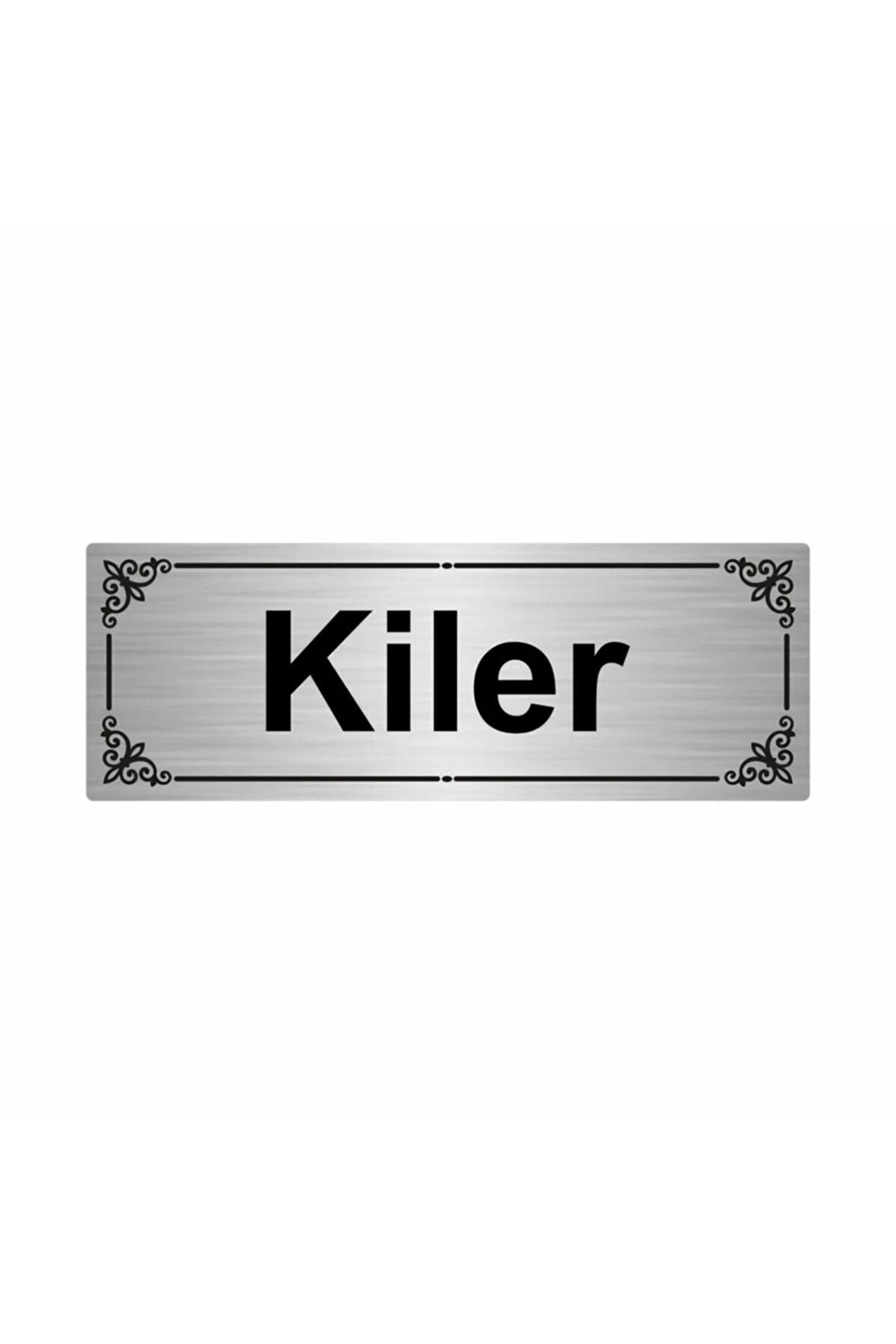 Kiler 7x20cm Gümüş Renk Metal Yönlendirme Levhası