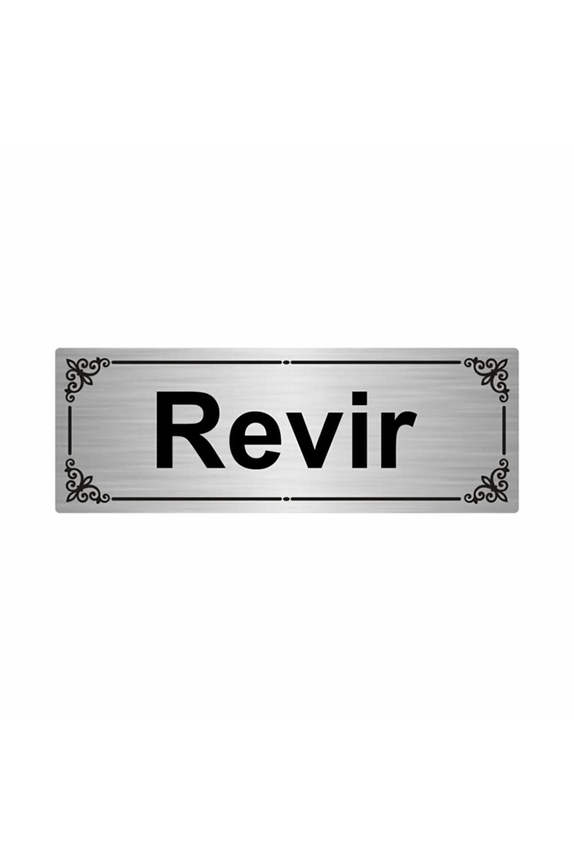 Revir 7x20cm Gümüş Renk Metal Yönlendirme Levhası