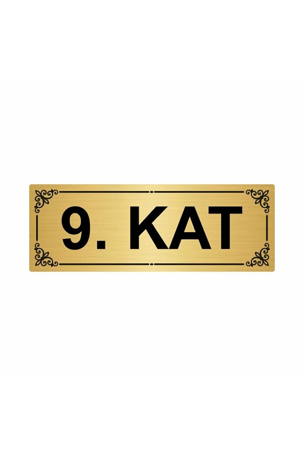 9.kat 7x20cm Altın Renk Metal Yönlendirme Levhası