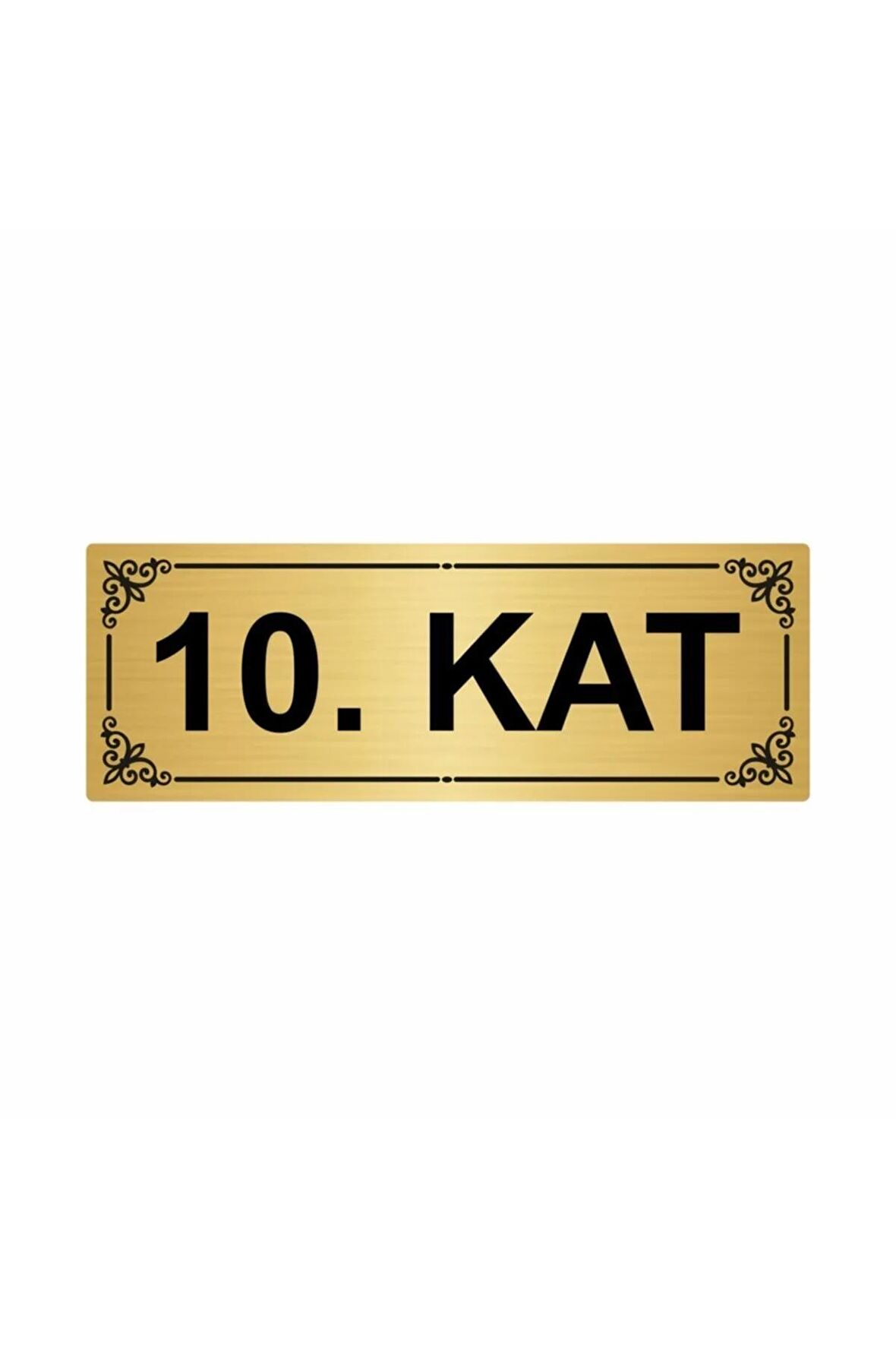 10.kat 7x20cm Altın Renk Metal Yönlendirme Levhası