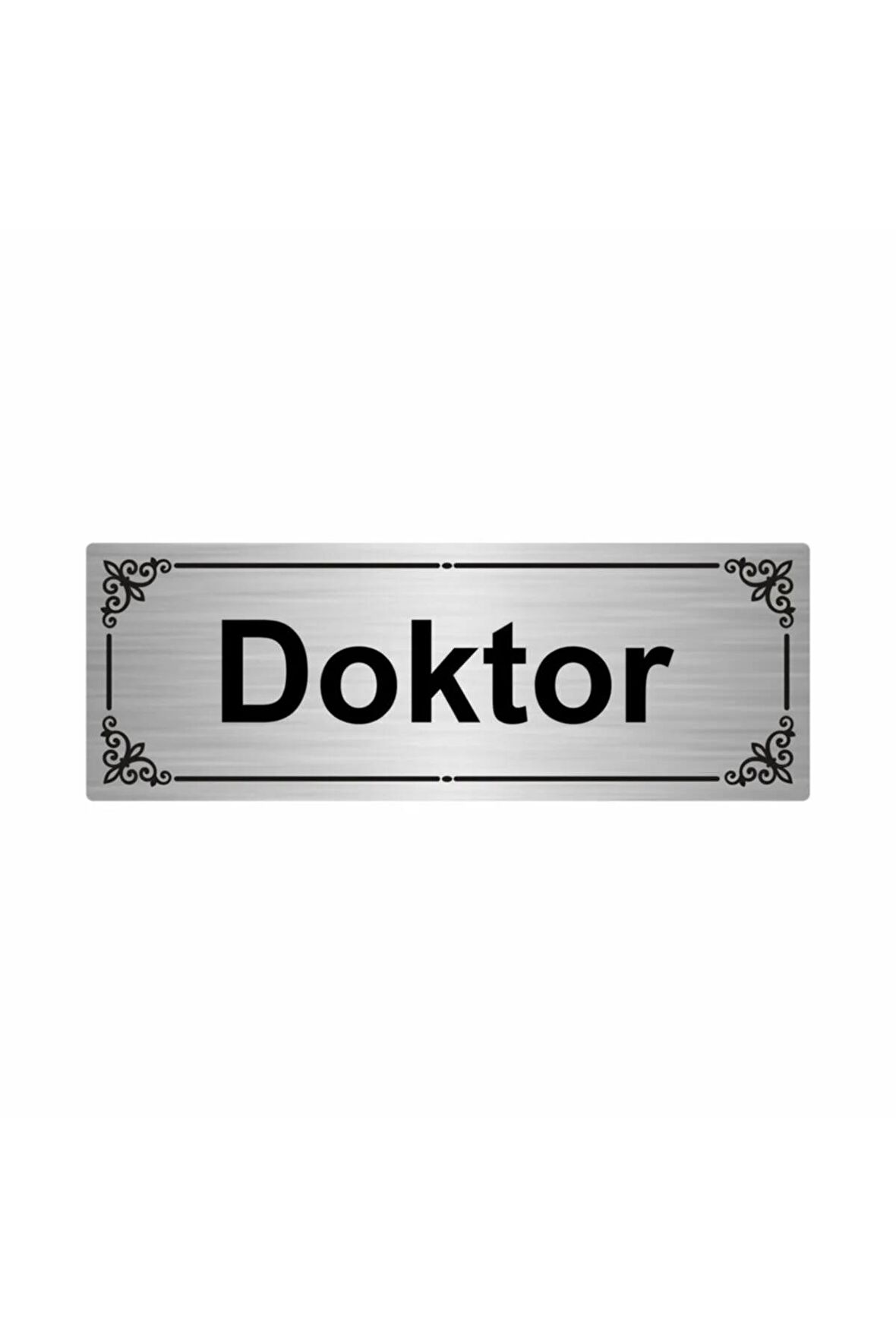 Doktor 7x20cm Gümüş Renk Metal Yönlendirme Levhası