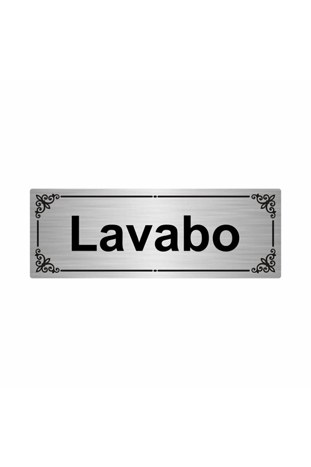 Lavoba 7x20cm Gümüş Renk Metal Yönlendirme Levhası