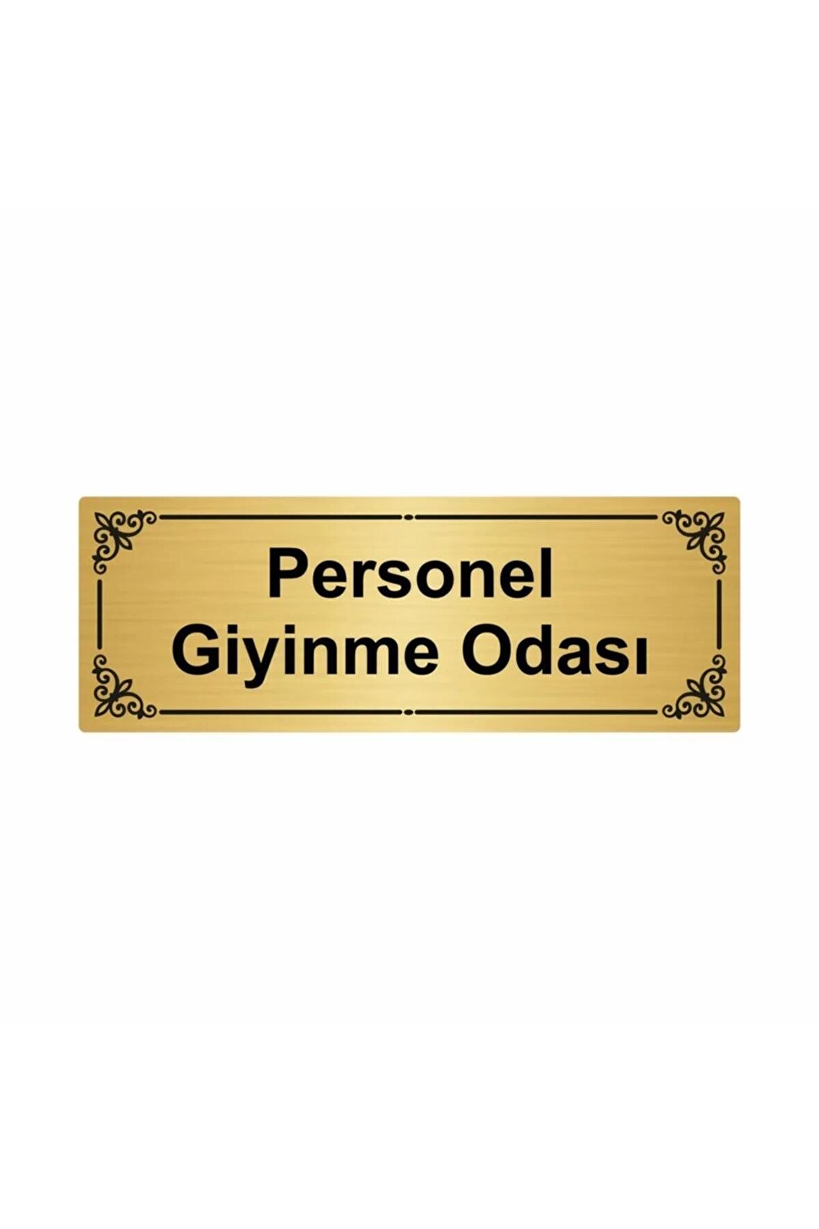 Personel Giyinme Odası 7x20cm Altın Renk Metal Yönlendirme Levhası