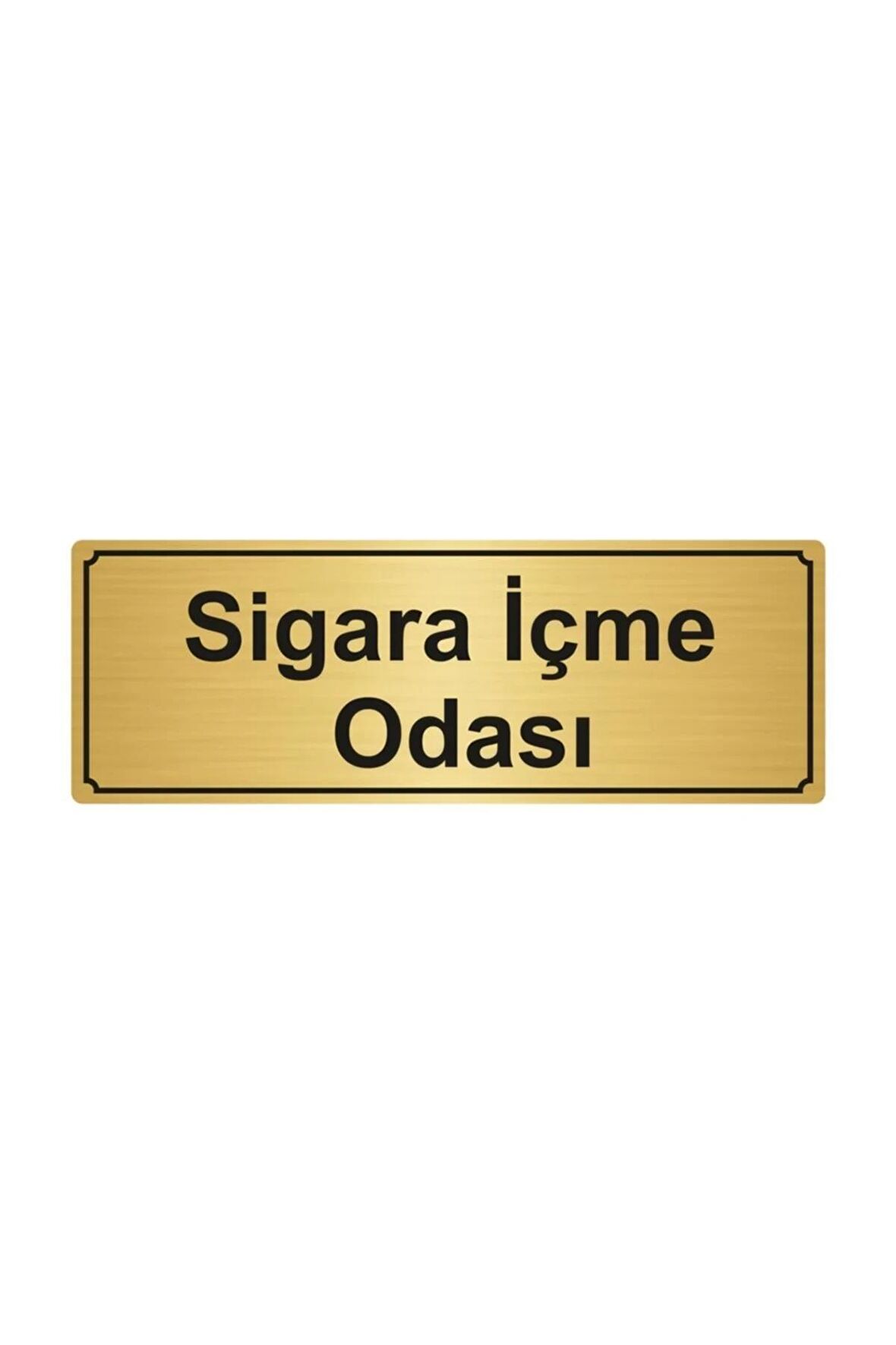 Sigara İçme Odası 5x20 cm Altın Renk Metal Yönlendirme Levhası