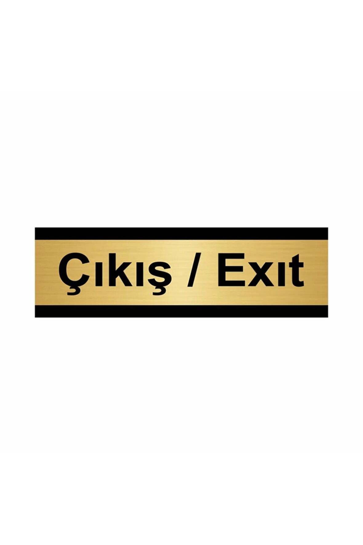 Çıkış/exıt 5x20cm Altın Renk Metal Yönlendirme Levhası