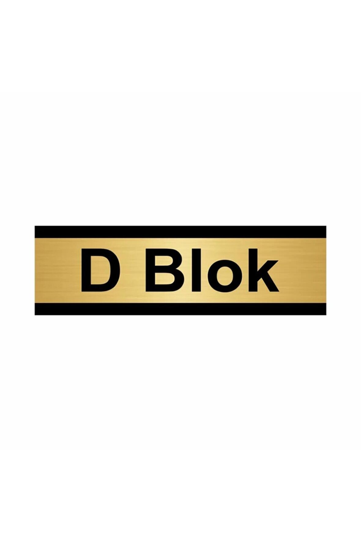 D Blok 7x20cm Altın Renk Metal Yönlendirme Levhası