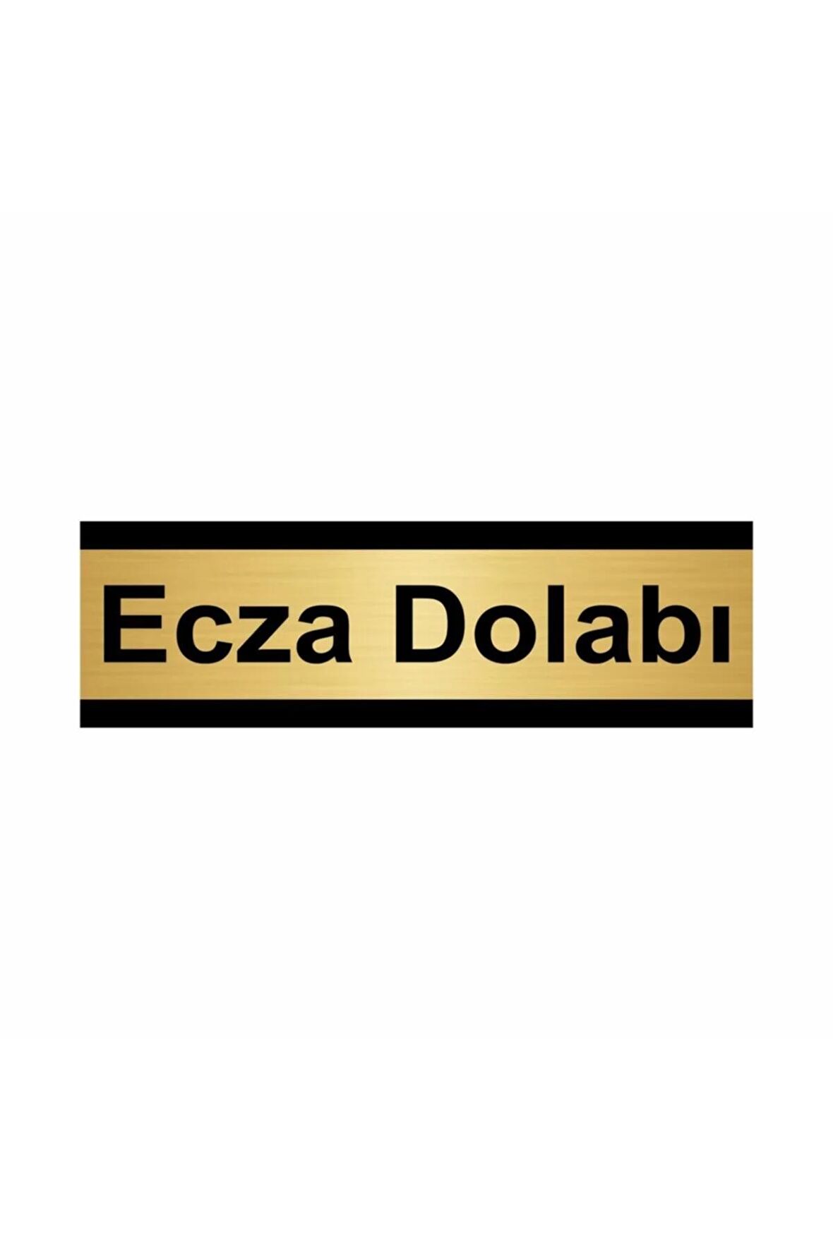 Ecza Dolabı 5x20cm Altın Renk Metal Yönlendirme Levhası