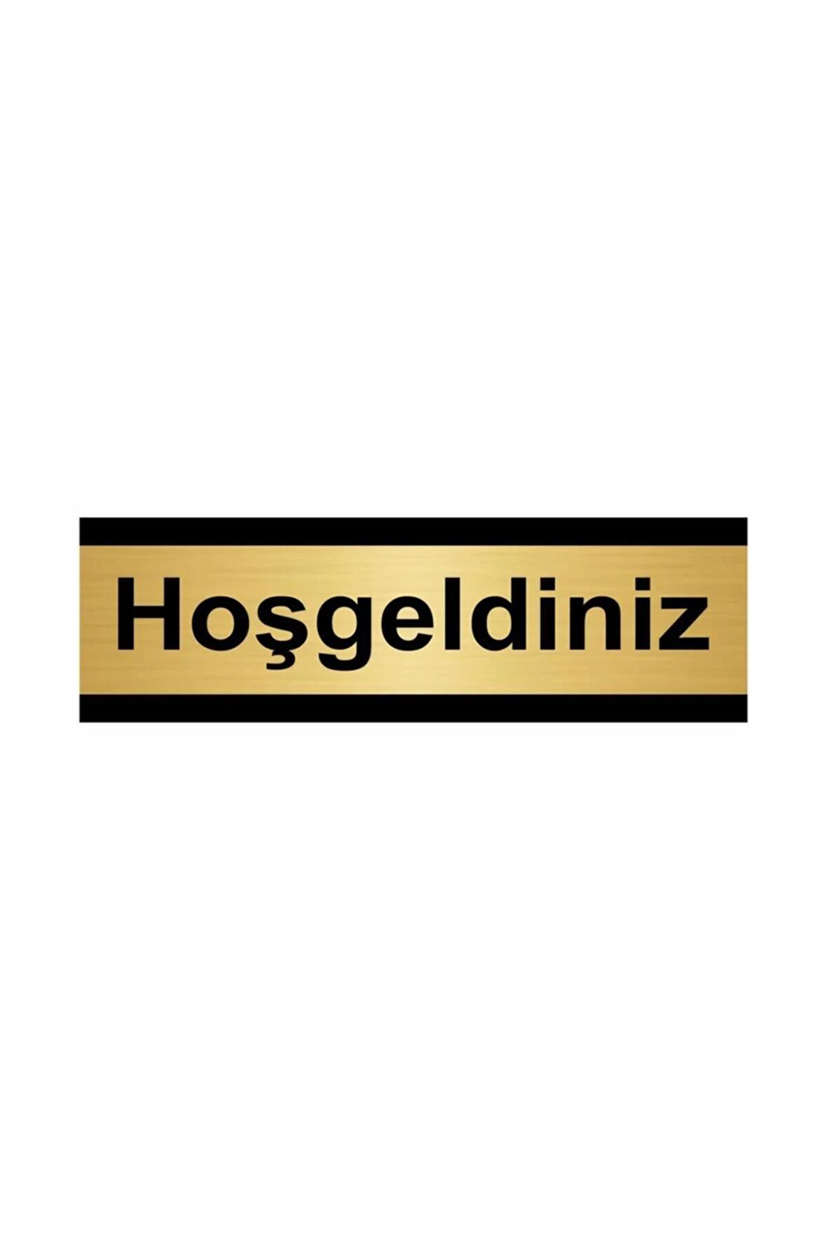 Hoşgeldiniz 7x20cm Altın Renk Metal Yönlendirme Levhası