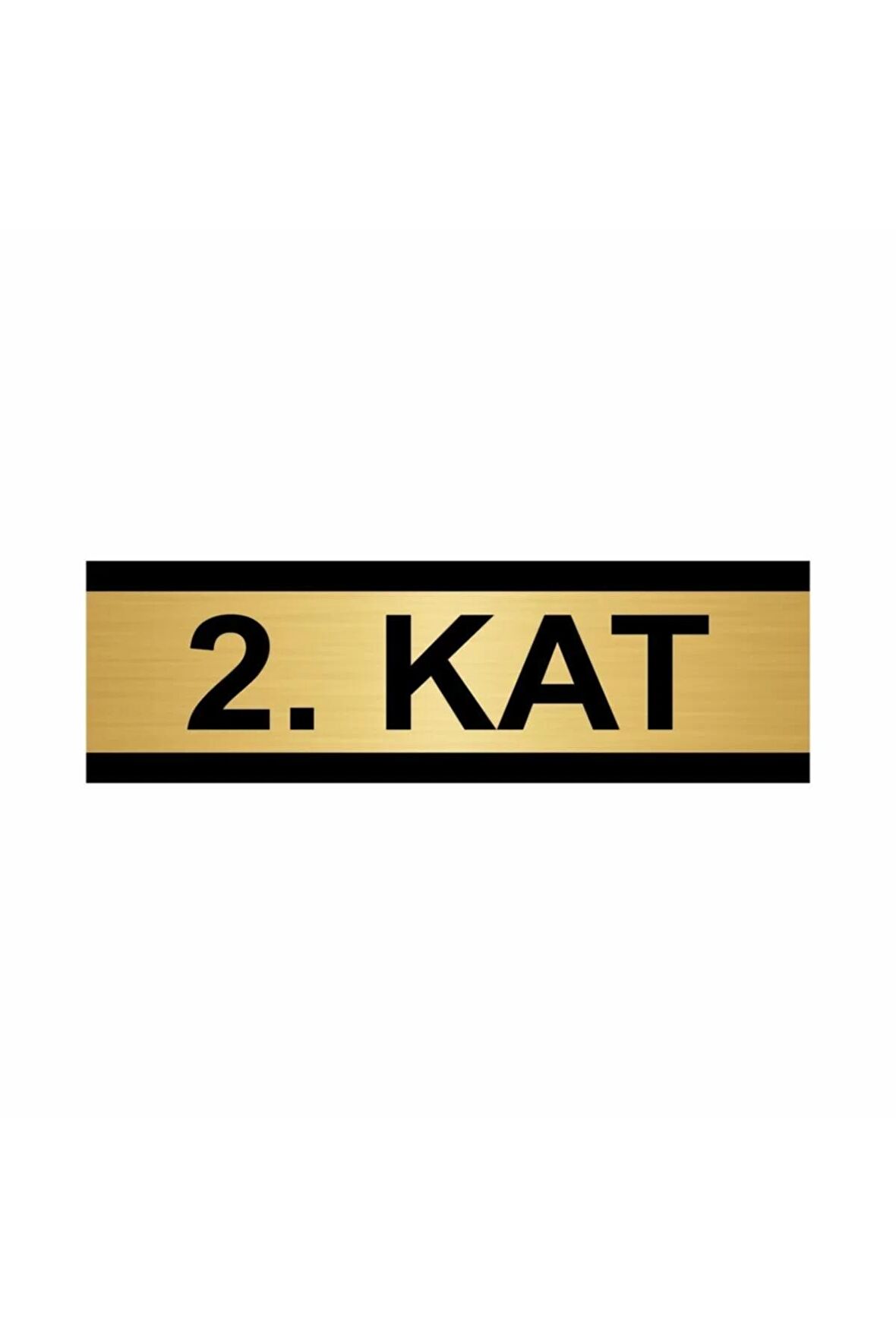 2. Kat 7x20cm Altın Renk Metal Yönlendirme Levhası