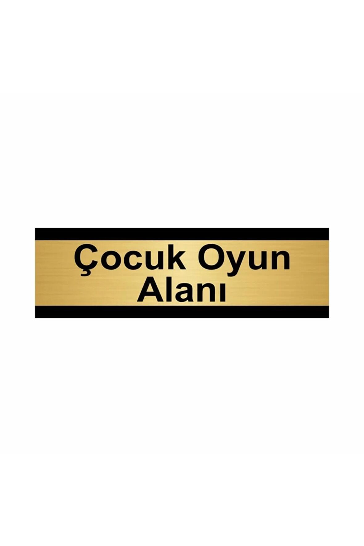 Çocuk Oyun Alanı 7x20cm Altın Renk Metal Yönlendirme Levhası