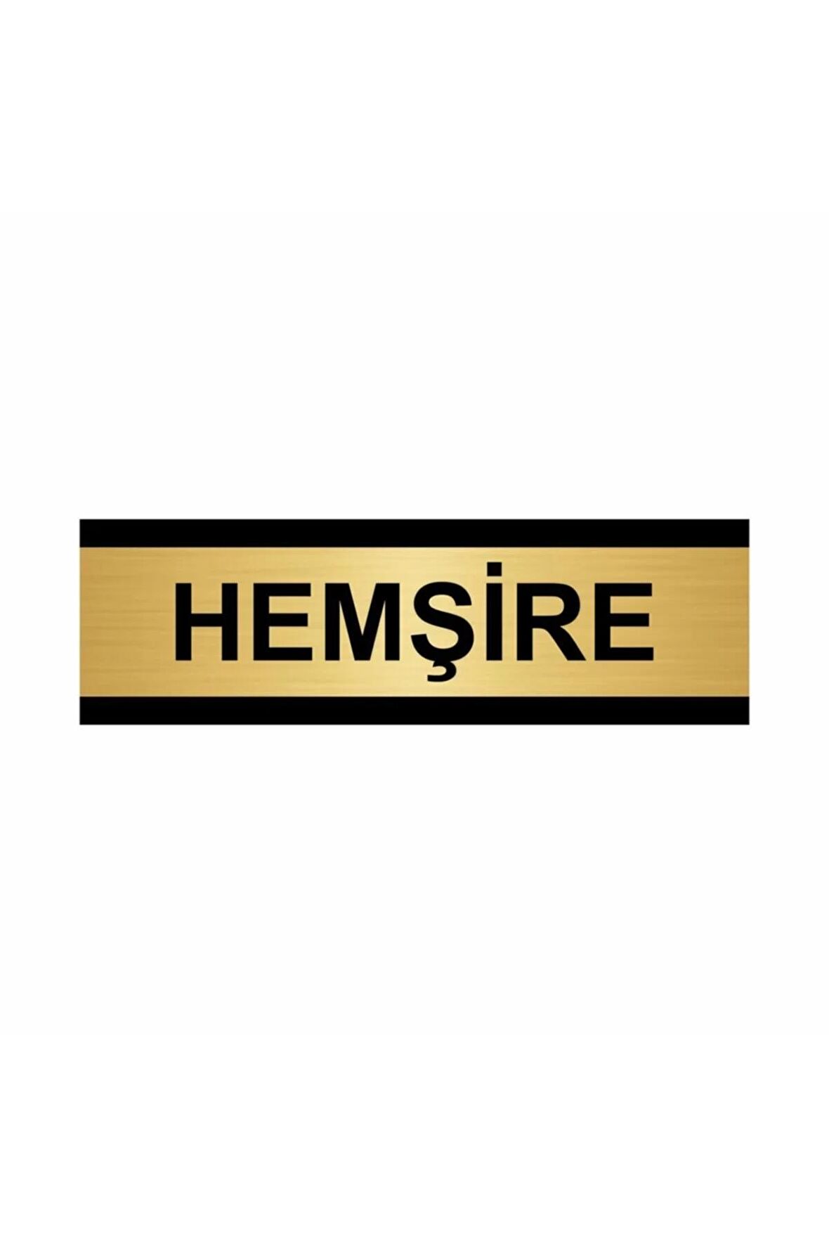 Hemşire 5x20cm Altın Renk Metal Yönlendirme Levhası