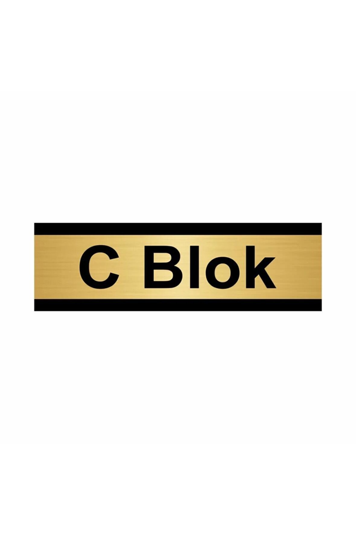 C Blok 5x20cm Altın Renk Metal Yönlendirme Levhası