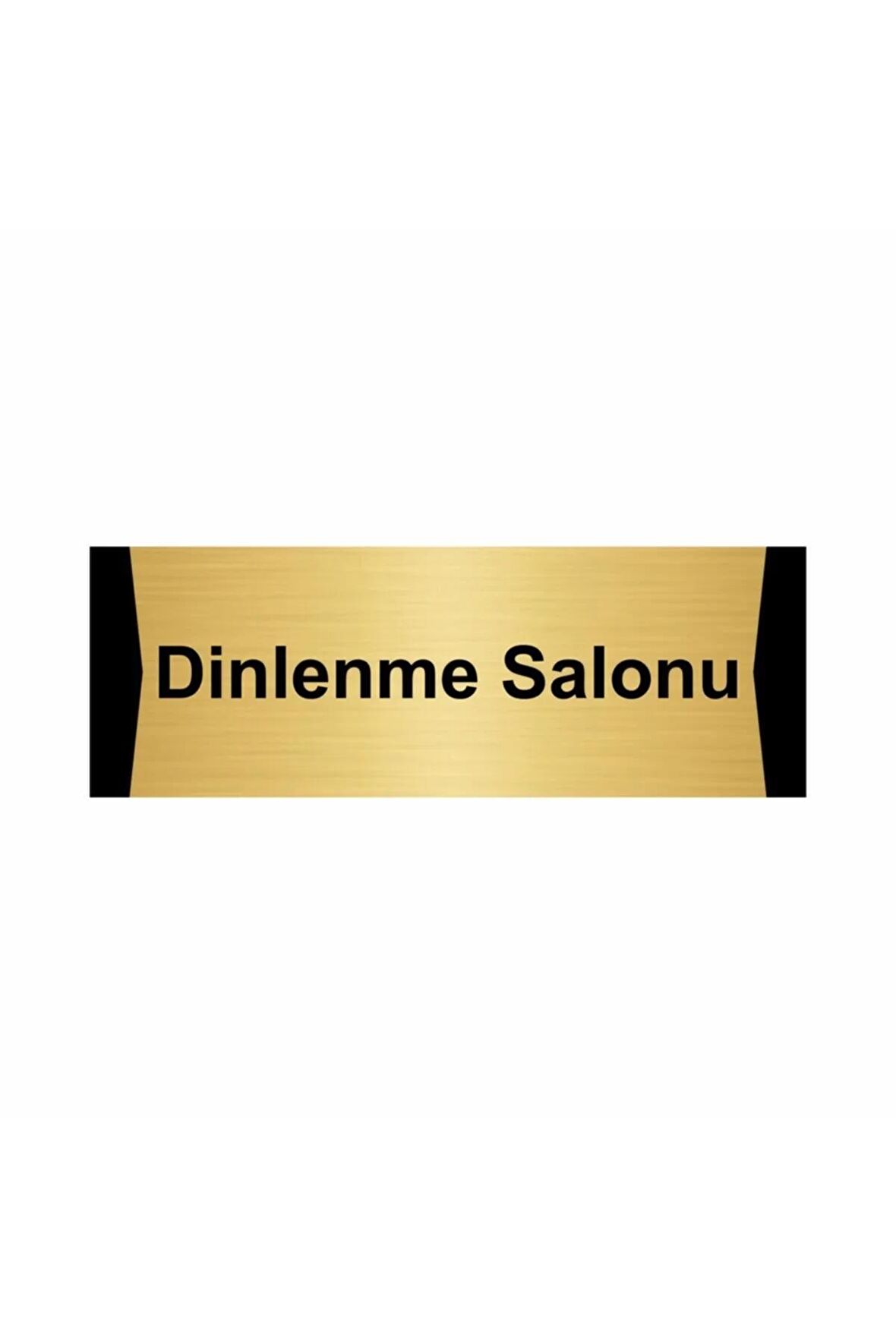 Bekleme Salonu 5x20cm Altın Renk Metal Yönlendirme Levhası