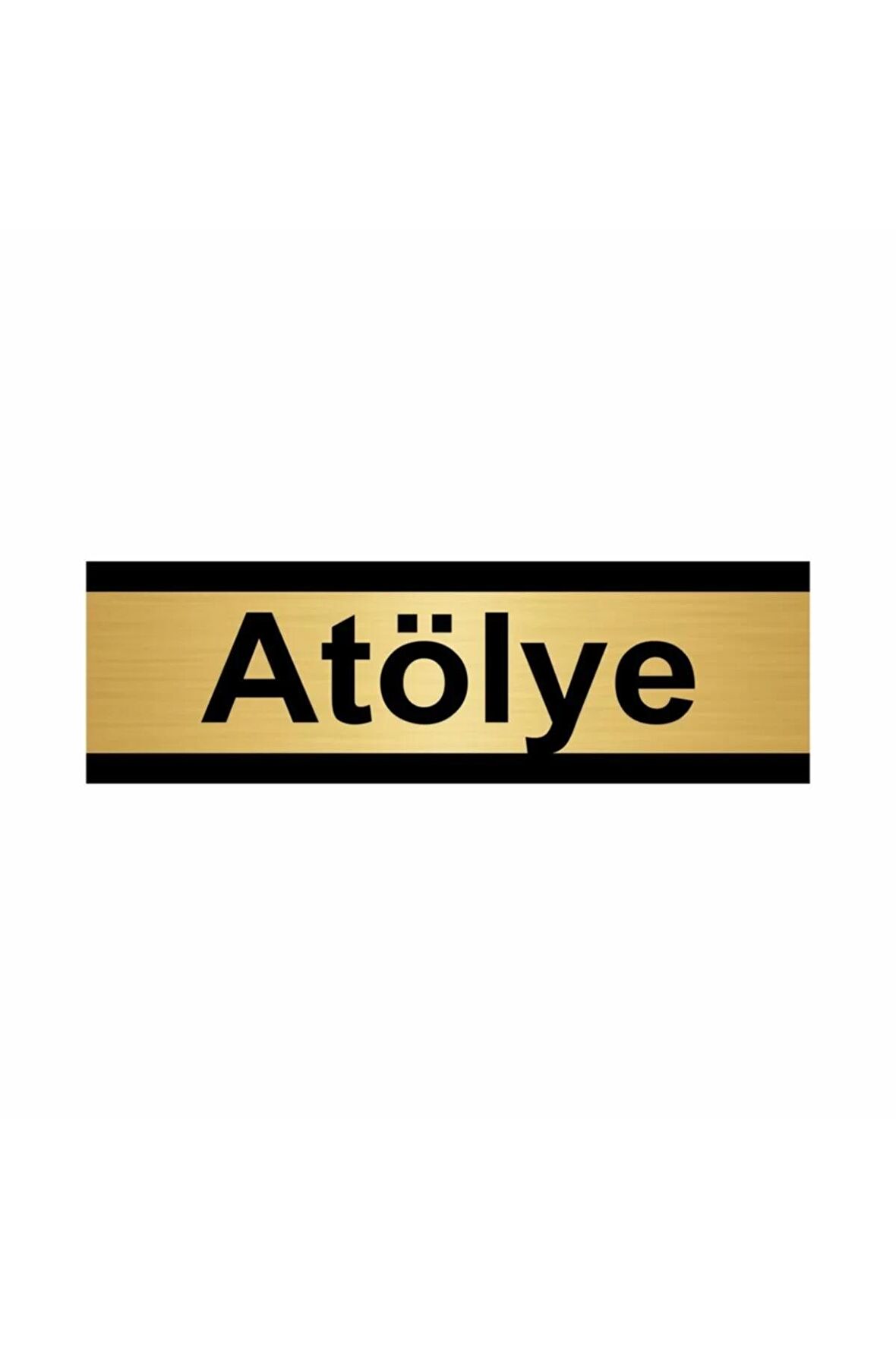 Atölye 5x20cm Altın Renk Metal Yönlendirme Levhası