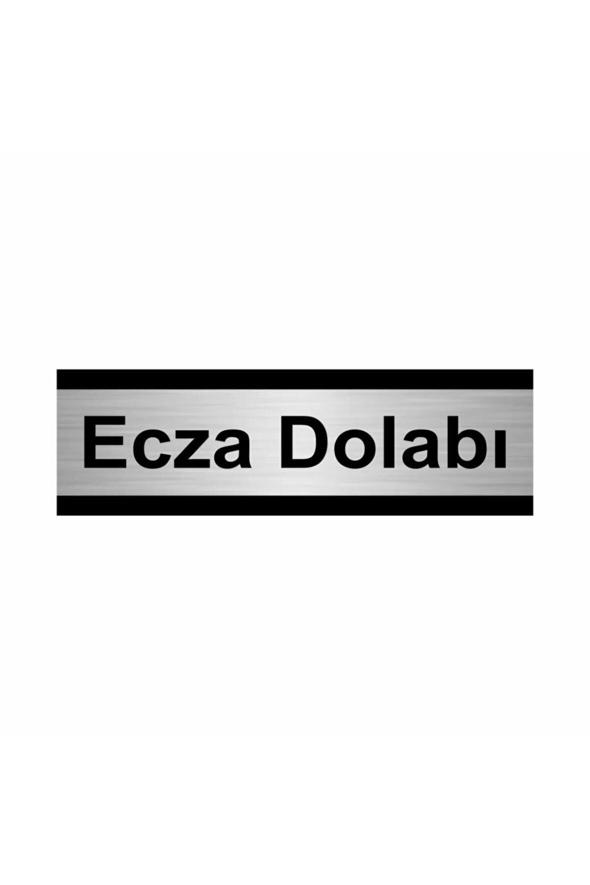 Ecza Dolabı 5x20cm Gümüş Renk Metal Yönlendirme Levhası