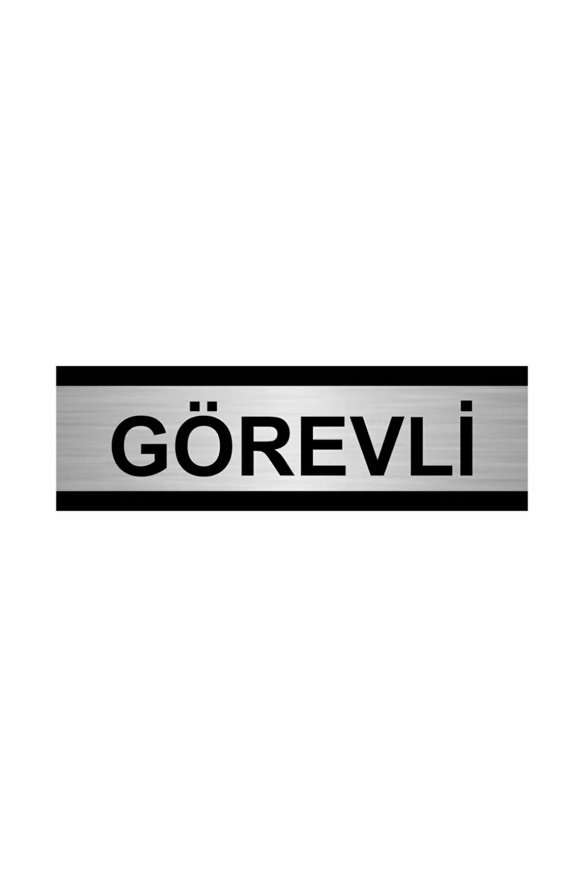 Görevli 5x20cm Gümüş Renk Metal Yönlendirme Levhası