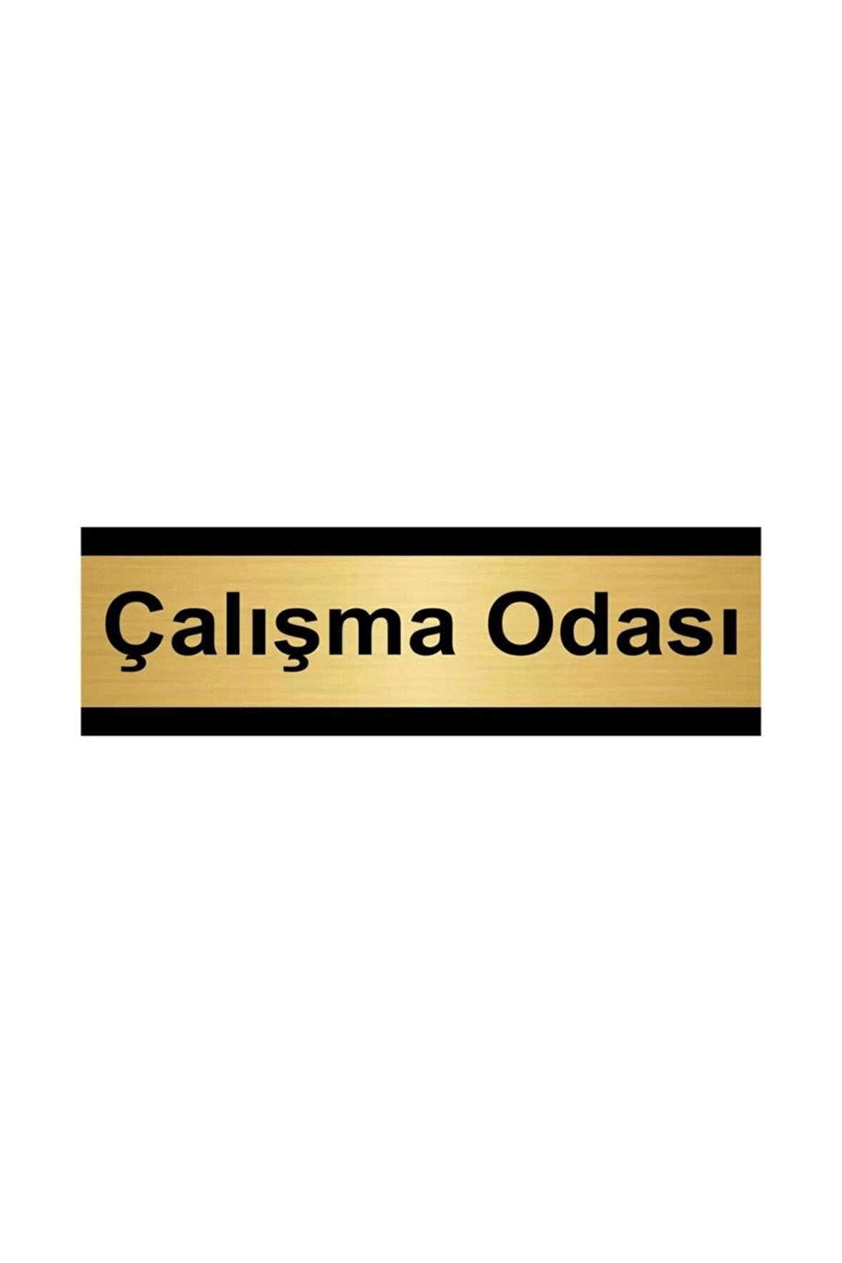 Çalışma Odası 10x20cm Altın Renk Metal Yönlendirme Levhası