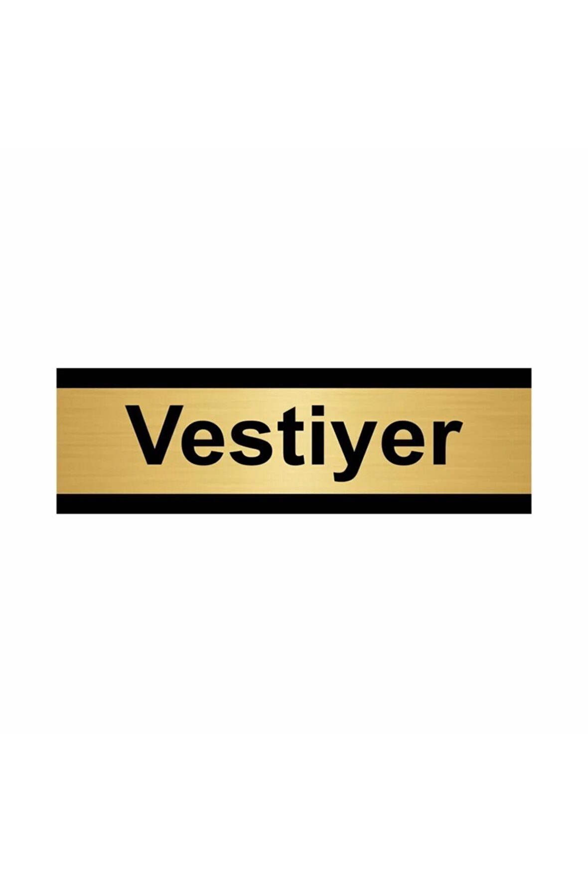 Vestiyer 5x20cm Altın Renk Metal Yönlendirme Levhası