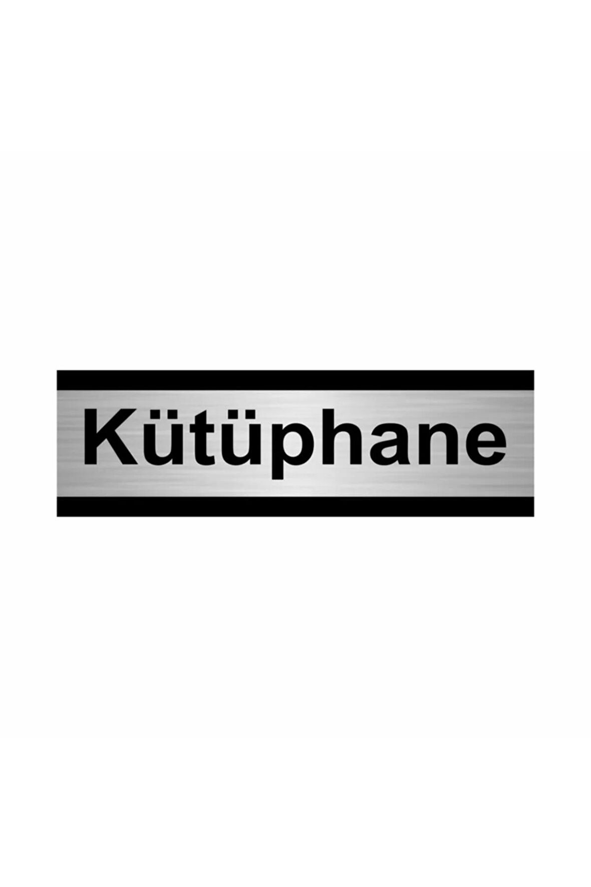 Kütüphane 5x20cm Gümüş Renk Metal Yönlendirme Levhası