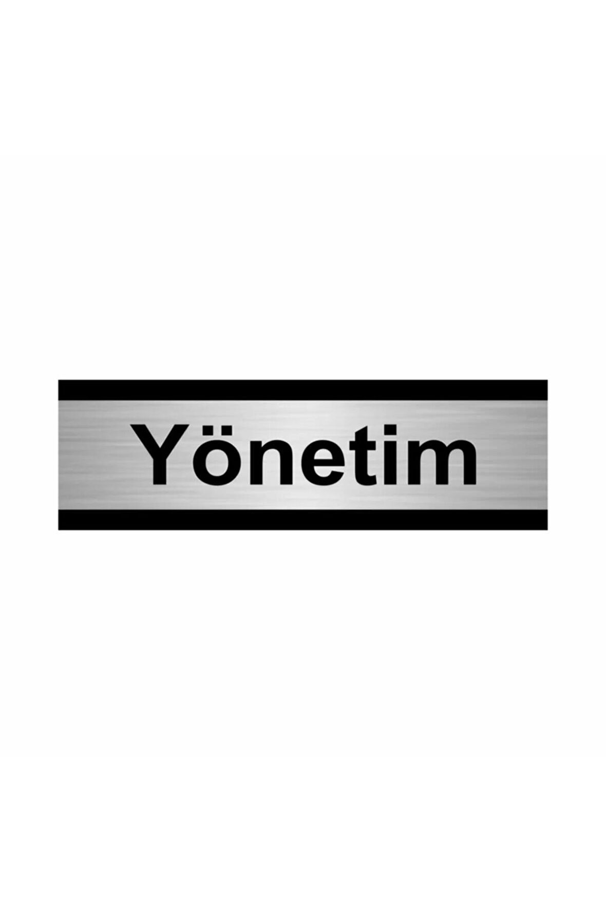 Yönetim 5x20cm Gümüş Renk Metal Yönlendirme Levhası