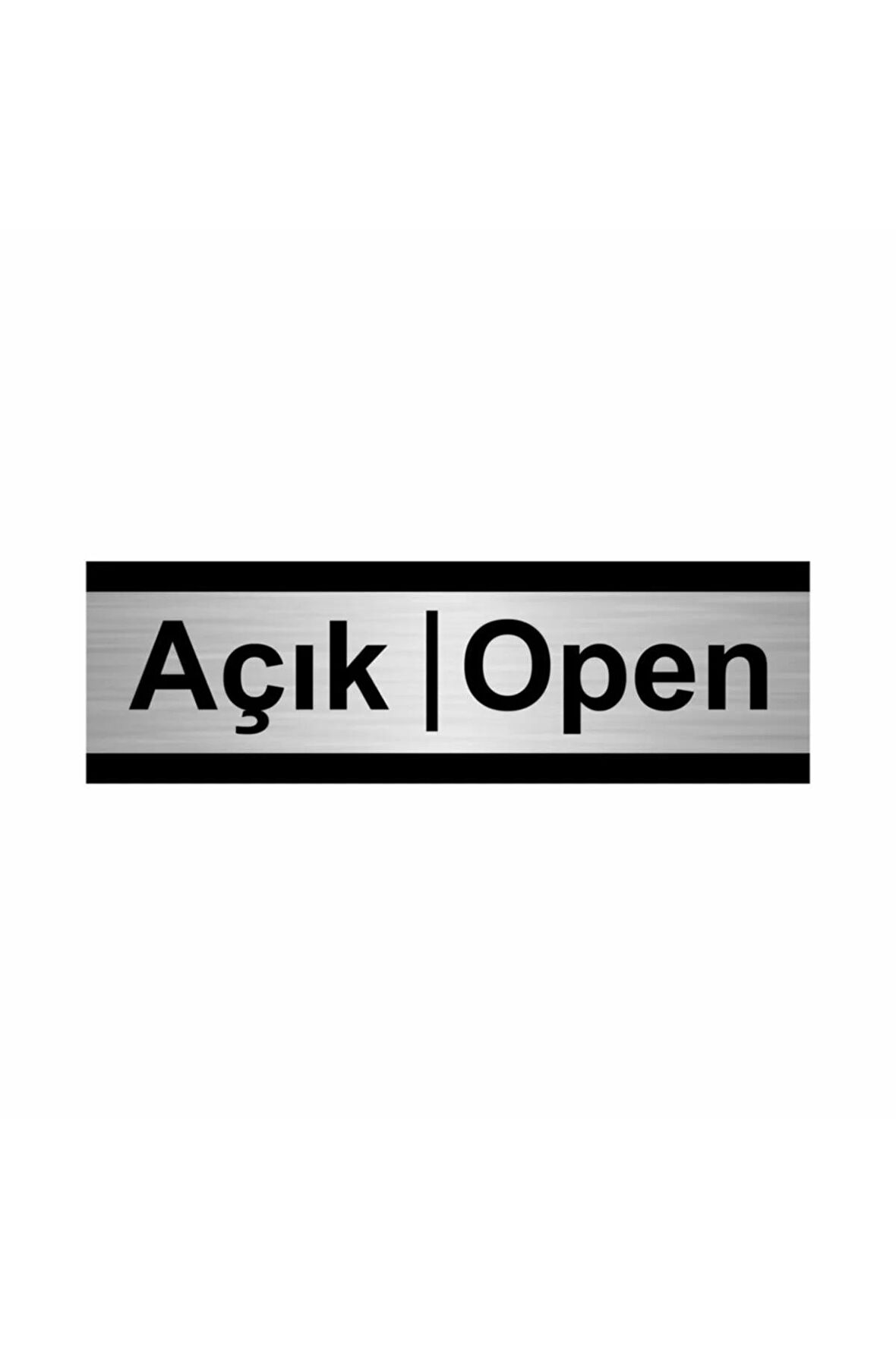 Açık-open 5x20cm Gümüş Renk Metal Yönlendirme Levhası