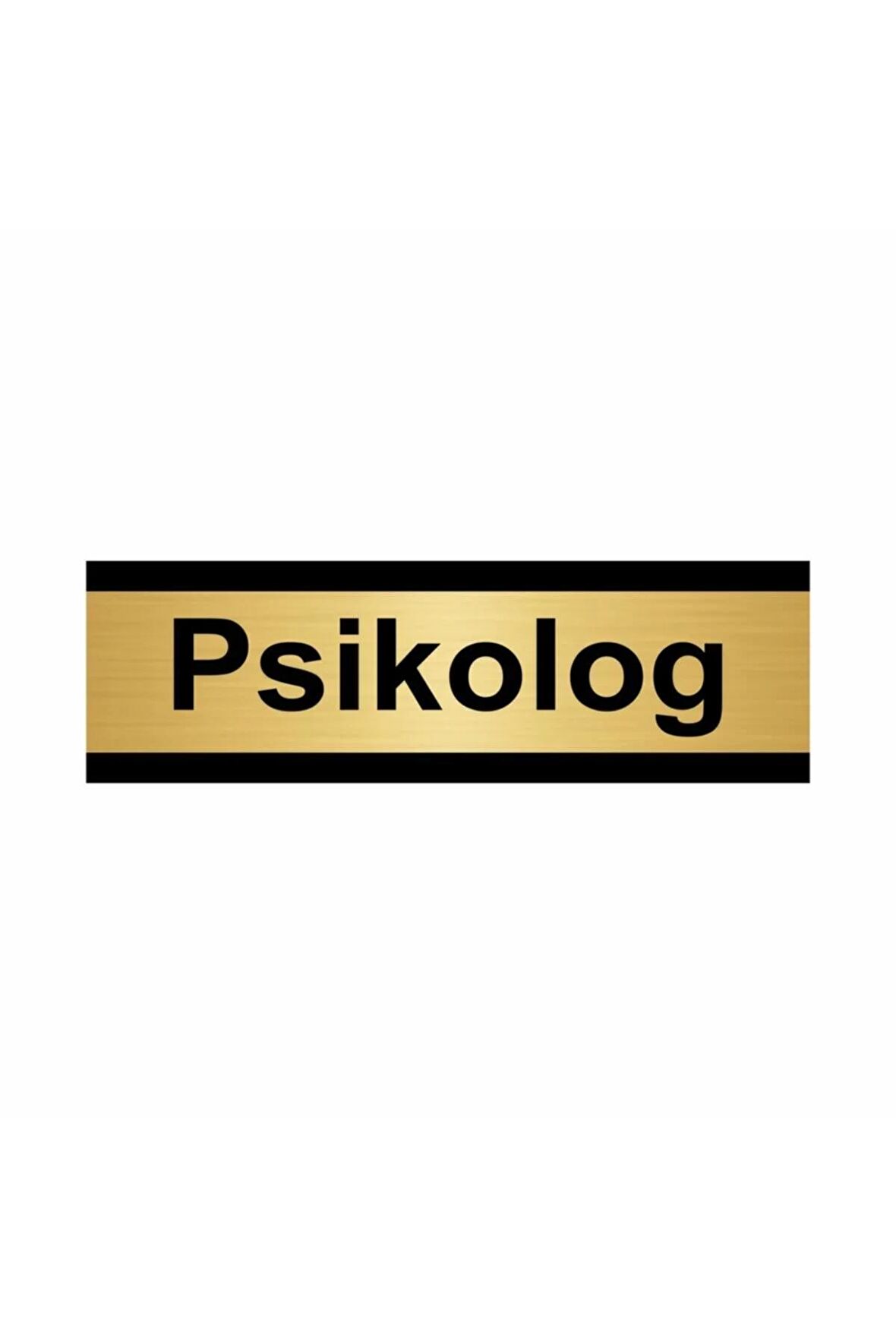 Psikolog 5x20cm Altın Renk Metal Yönlendirme Levhası