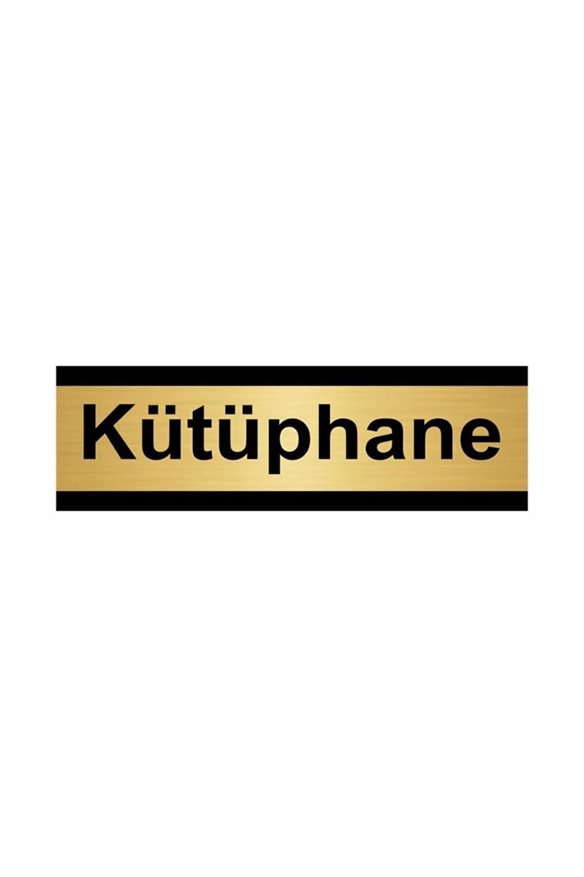 Kütüphane 7x20cm Altın Renk Metal Yönlendirme Levhası