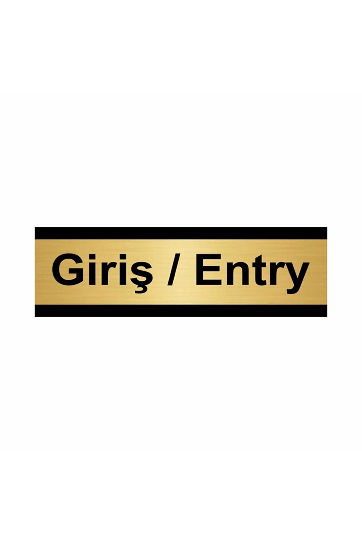 Giriş/entry 7x20cm Altın Renk Metal Yönlendirme Levhası